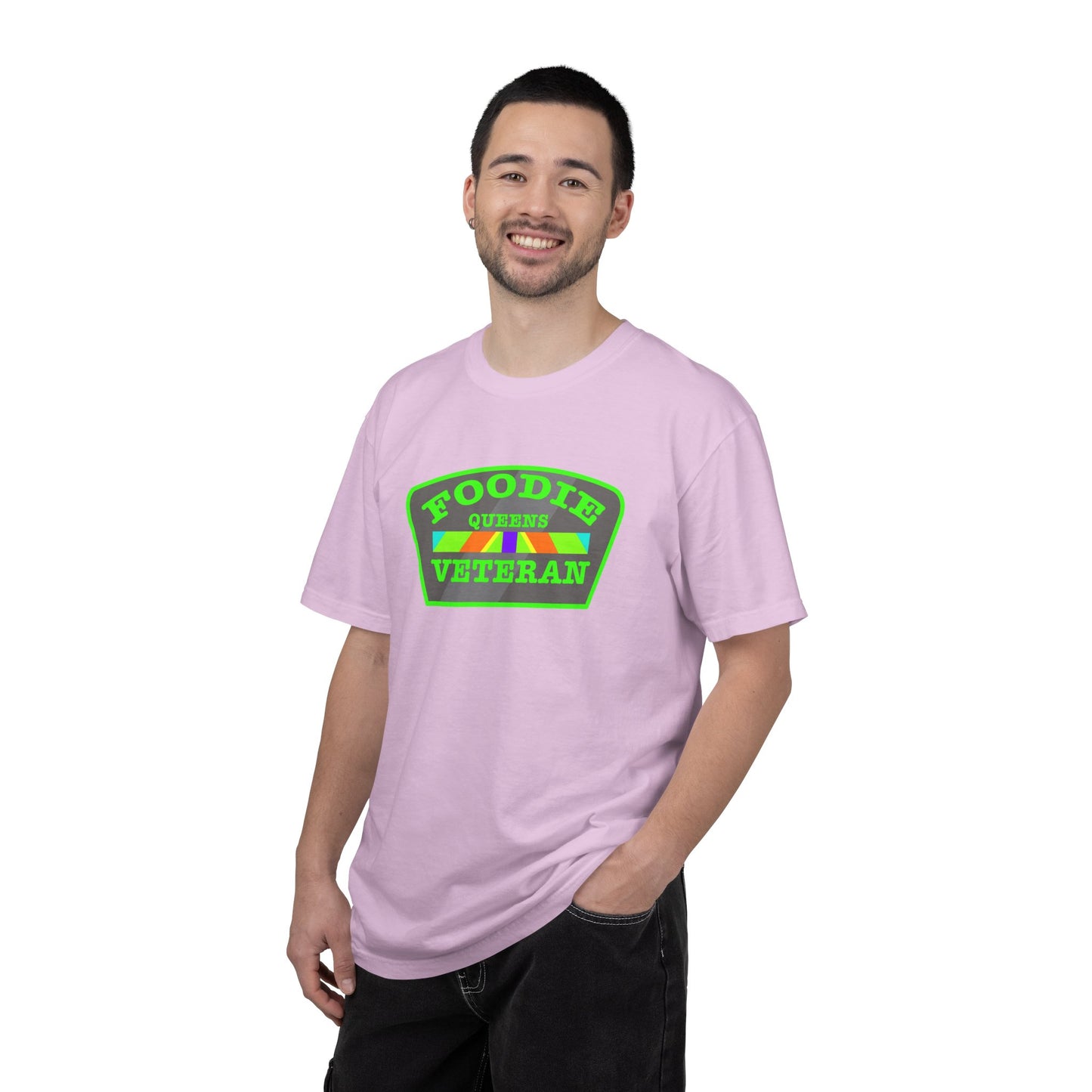 L.O.E.F Foodie Veteran QUEENS Unisex Tee Shirt (Neon Green)