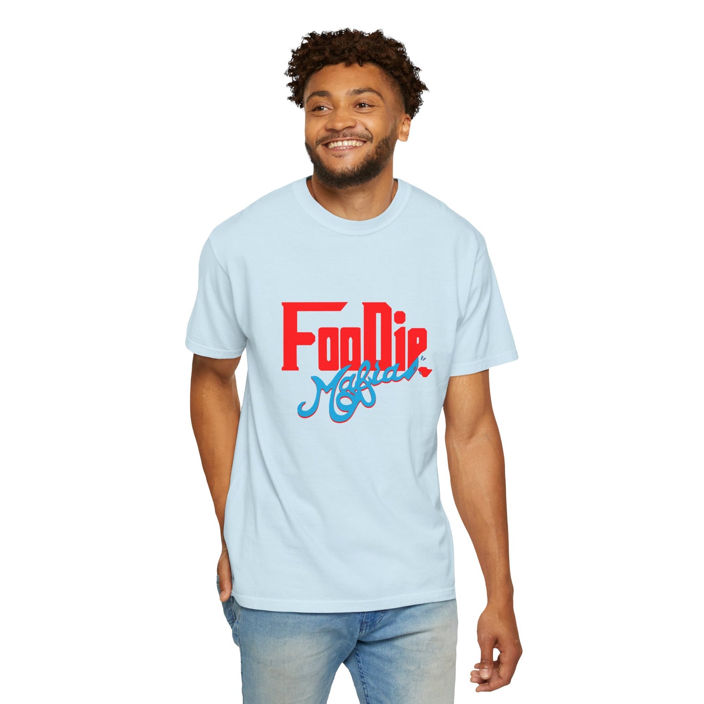 L.O.E.F Red Foodie Mafia Unisex Tee Shirt (Sky Blue)