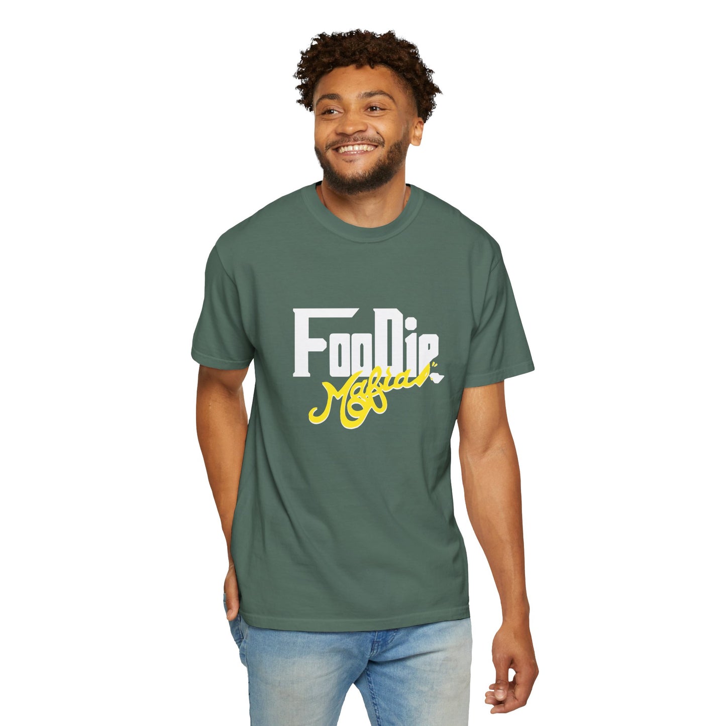 L.O.E.F White Foodie Mafia Unisex Tee shirt (Bright Yellow)