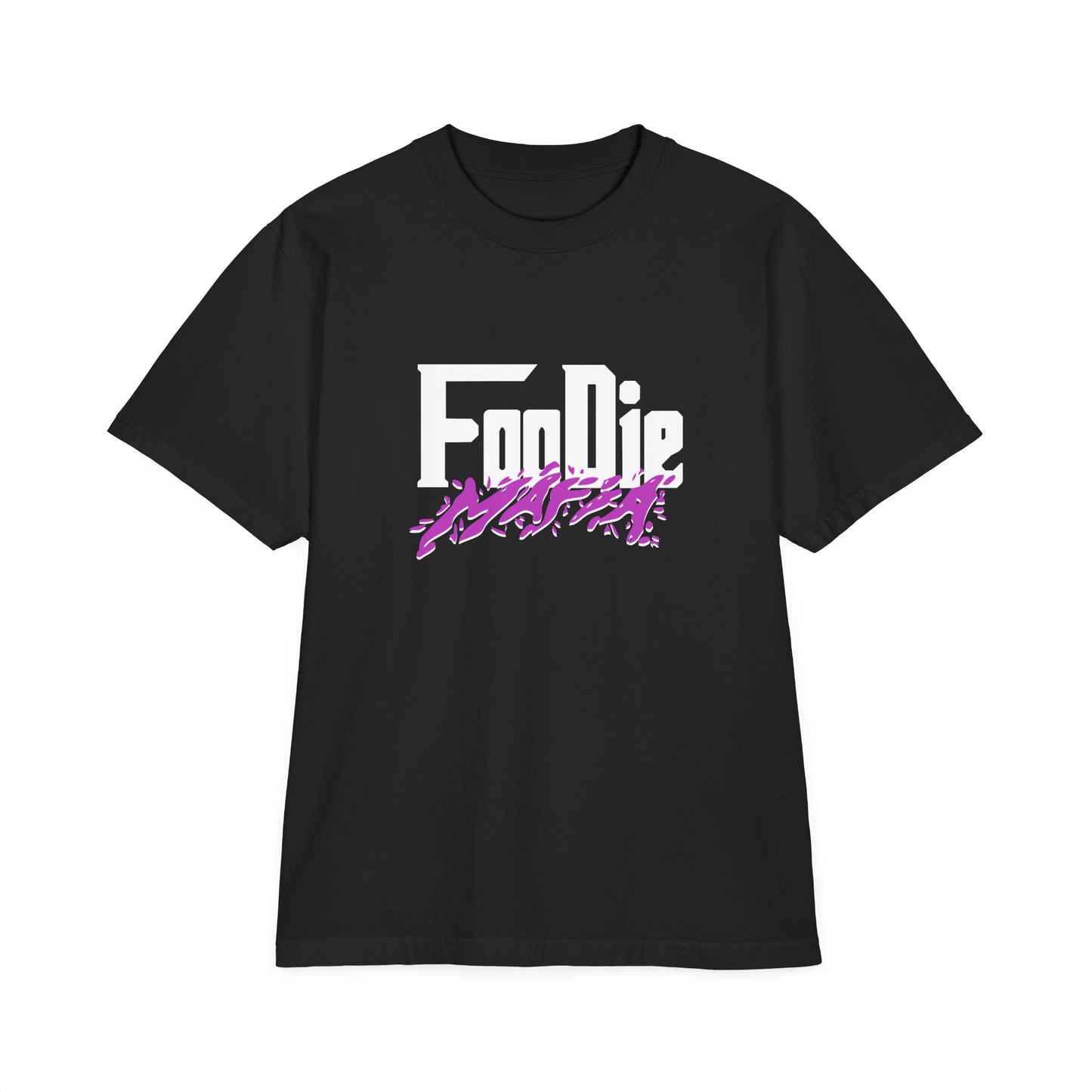 L.O.E.F White Foodie Mafia Unisex Tee shirt (Bright Purple)