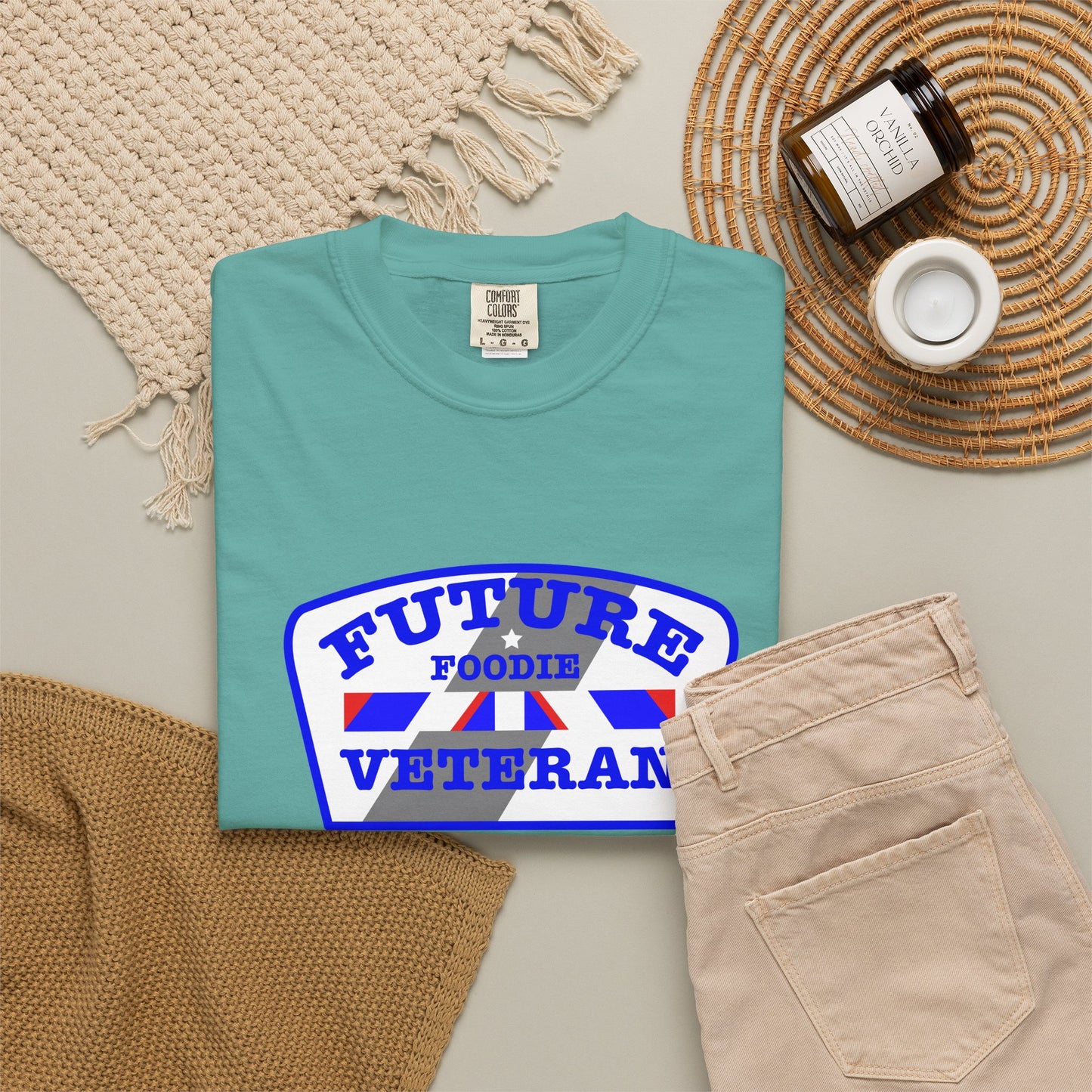 L.O.E.F Future Foodie Veteran Unisex Tee Shirt (Blue)