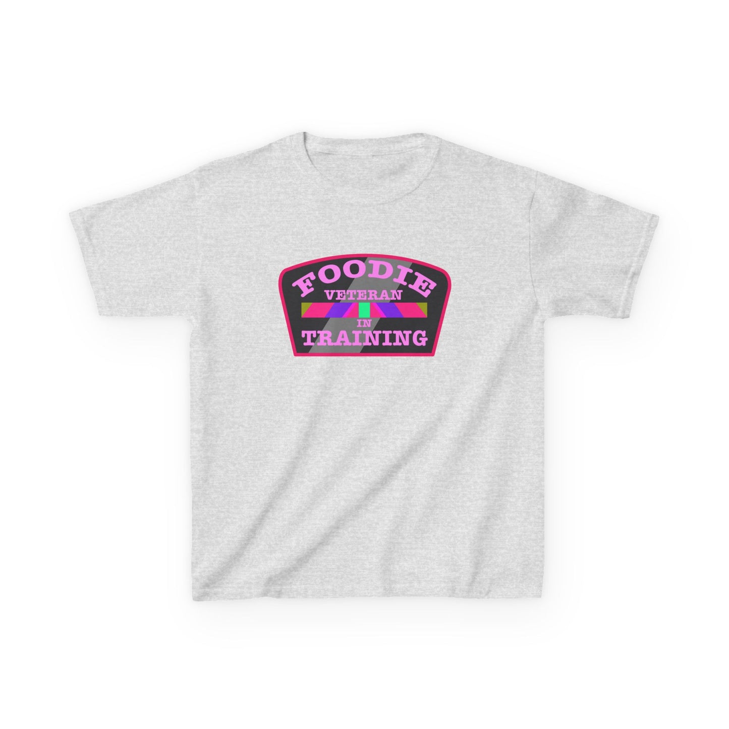 L.O.E.F Foodie Veteran In Training Kids Tee Shirt (Pink)