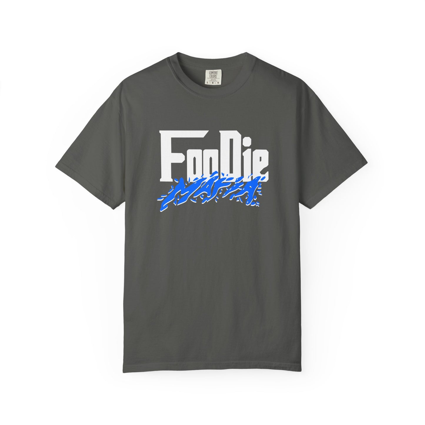 L.O.E.F White Foodie Mafia Unisex Tee Shirt (Blue)