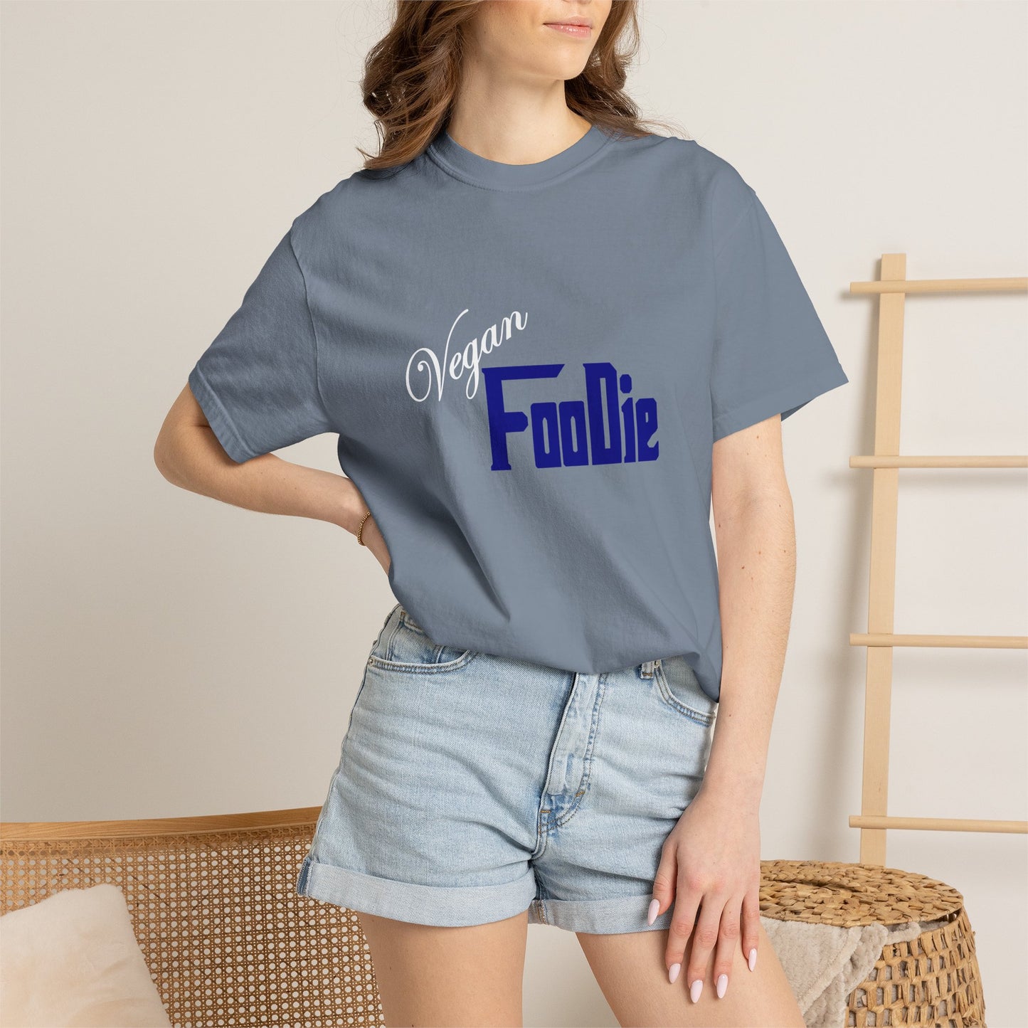 L.O.E.F Unisex Vegan Foodie Tee Shirt (Dark Blue)