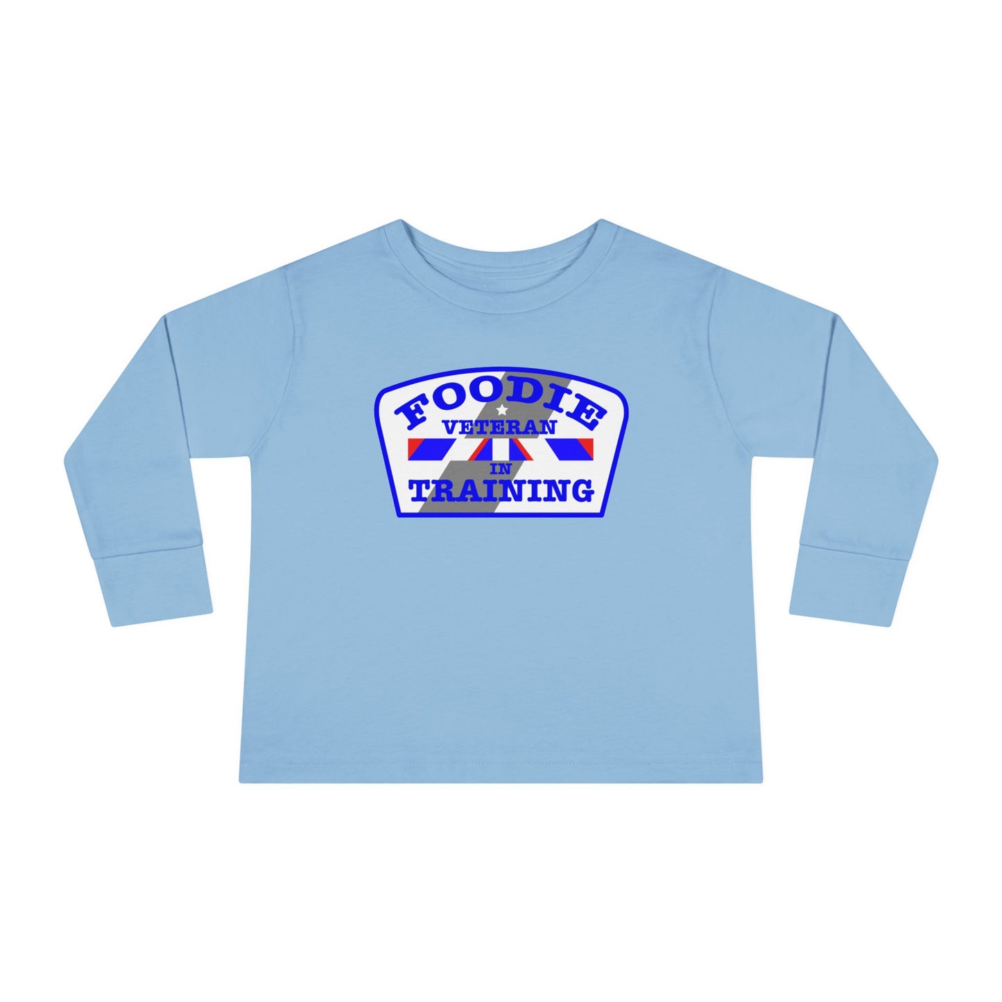 L.O.E.F Foodie Veteran In Training Toddler Long Sleeve Tee (Blue)