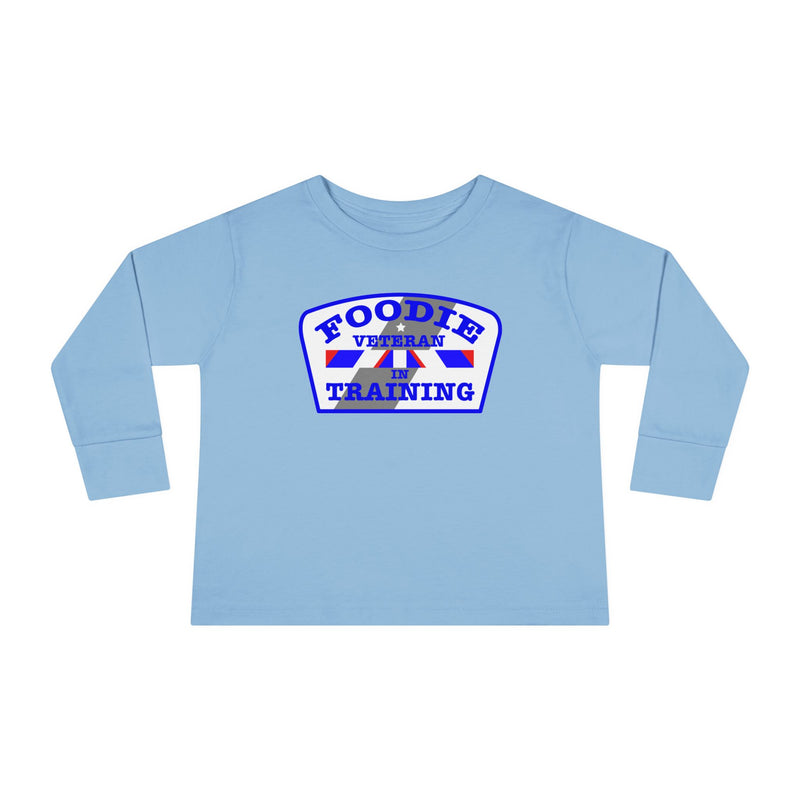 L.O.E.F Foodie Veteran In Training Toddler Long Sleeve Tee (Blue)