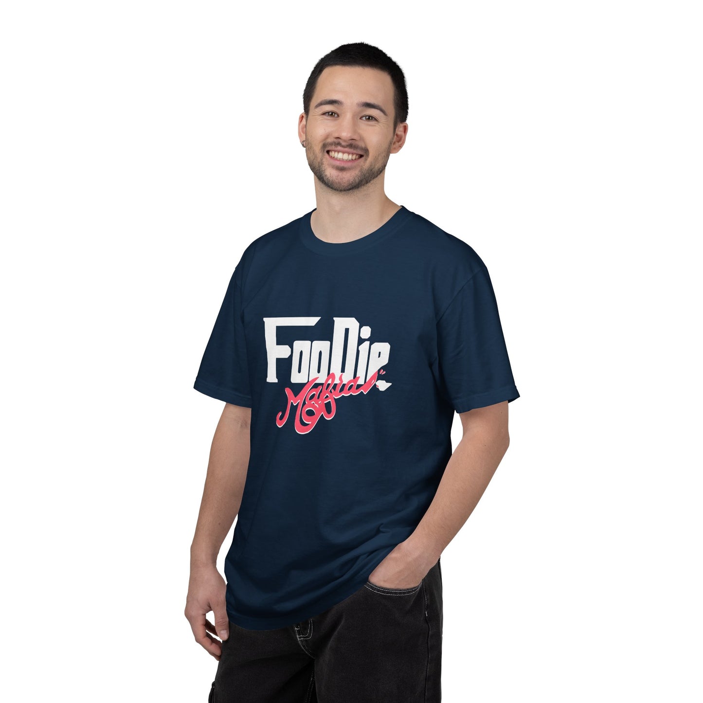 L.O.E.F White Foodie Mafia Unisex Tee shirt (Fiery Red)