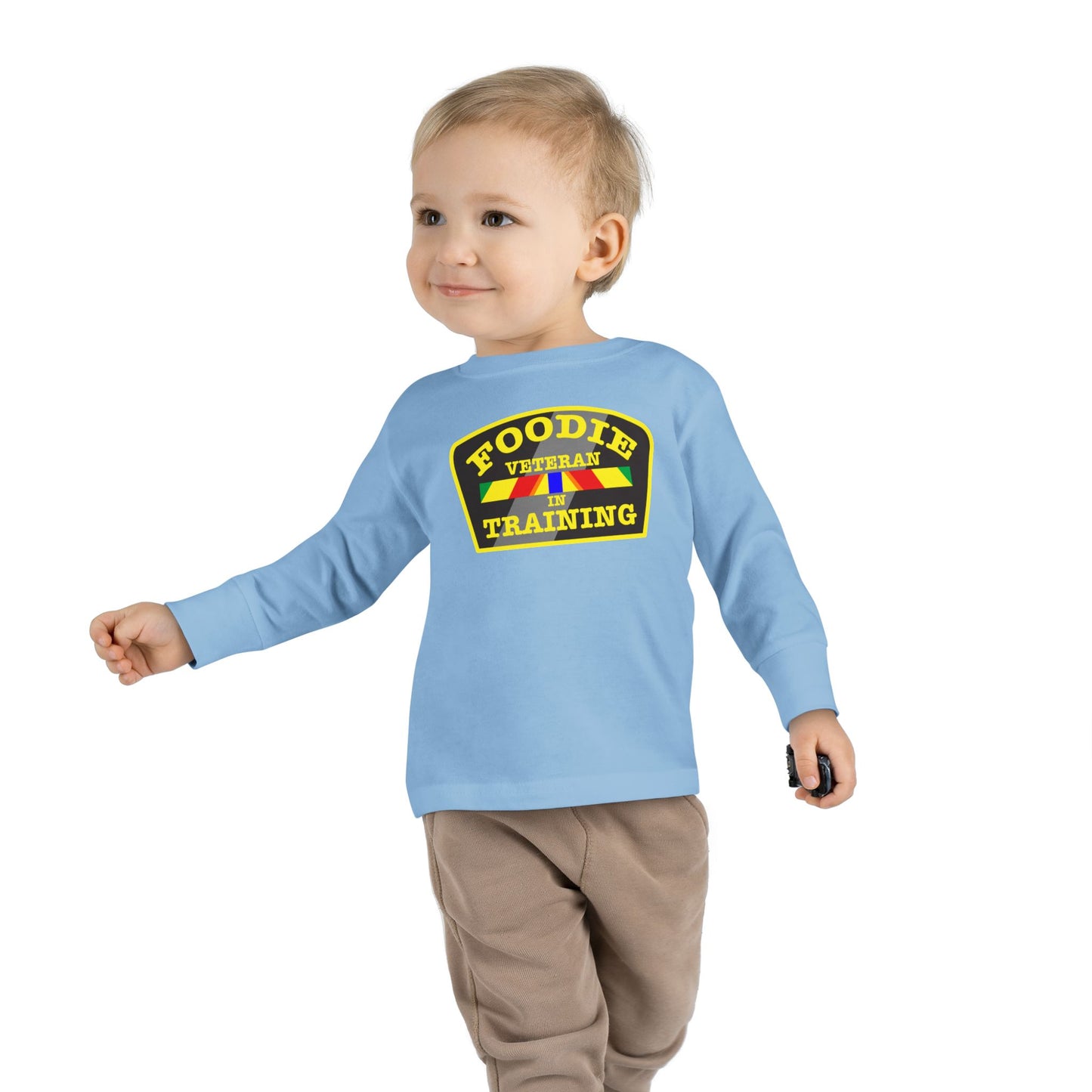 L.O.E.F Foodie Veteran In Training Toddler Long Sleeve Tee (Yellow)