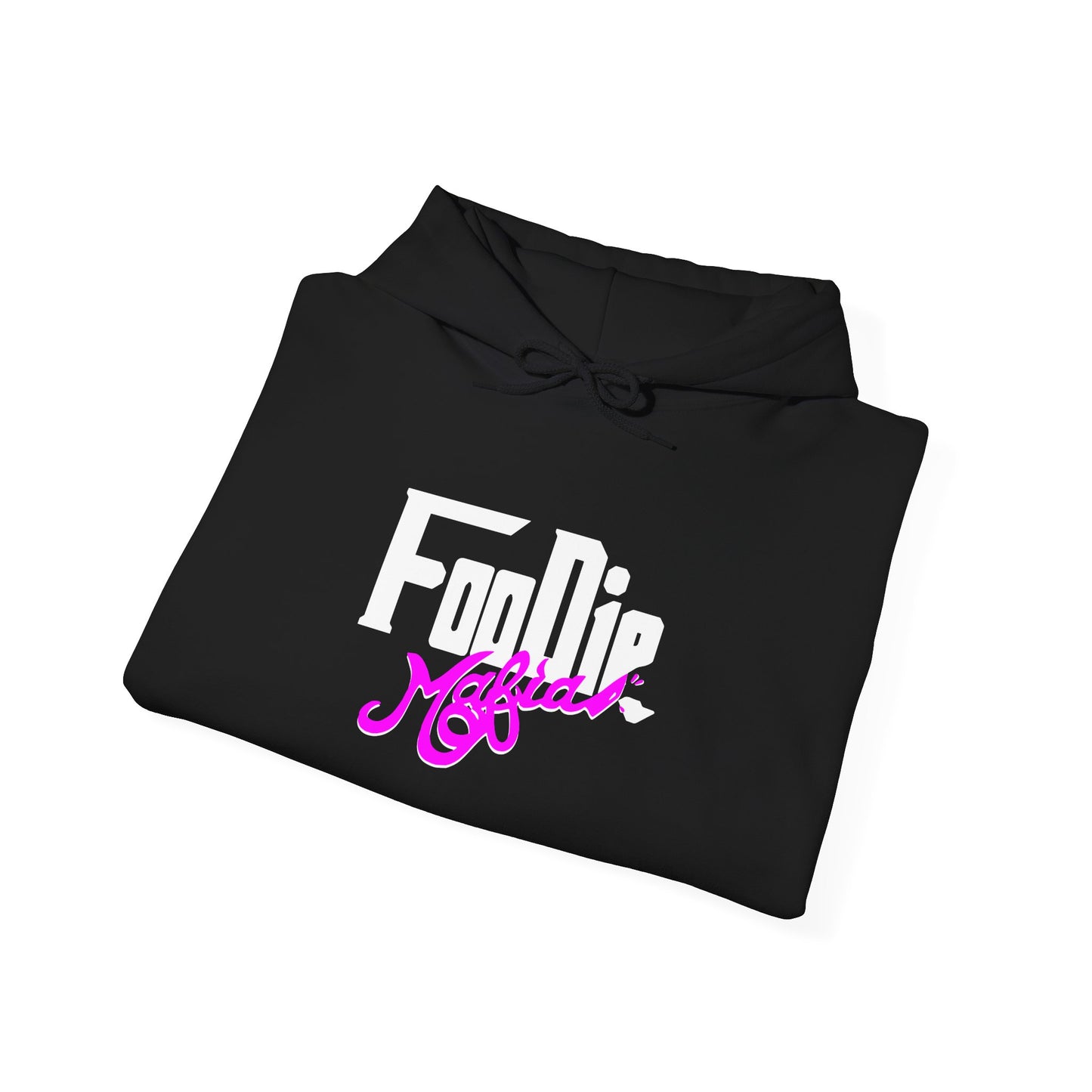 L.O.E.F White Foodie Mafia Unisex Hooded Sweatshirt (Fuchsia)