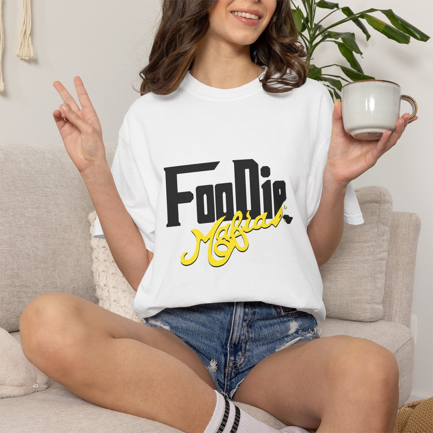 L.O.E.F Foodie Mafia Unisex Tee shirt (Bright Yellow)