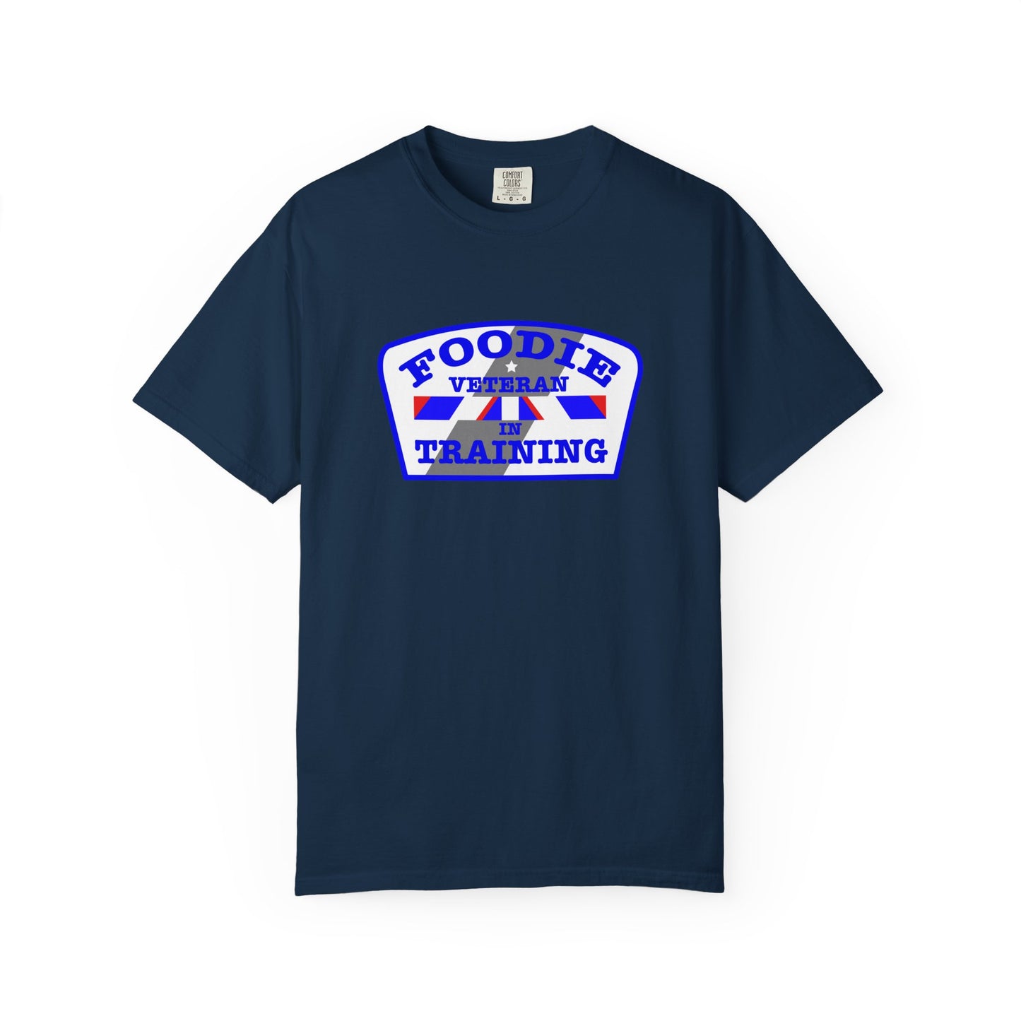 L.O.E.F Foodie Veteran IN TRAINING Unisex Tee Shirt (Blue)