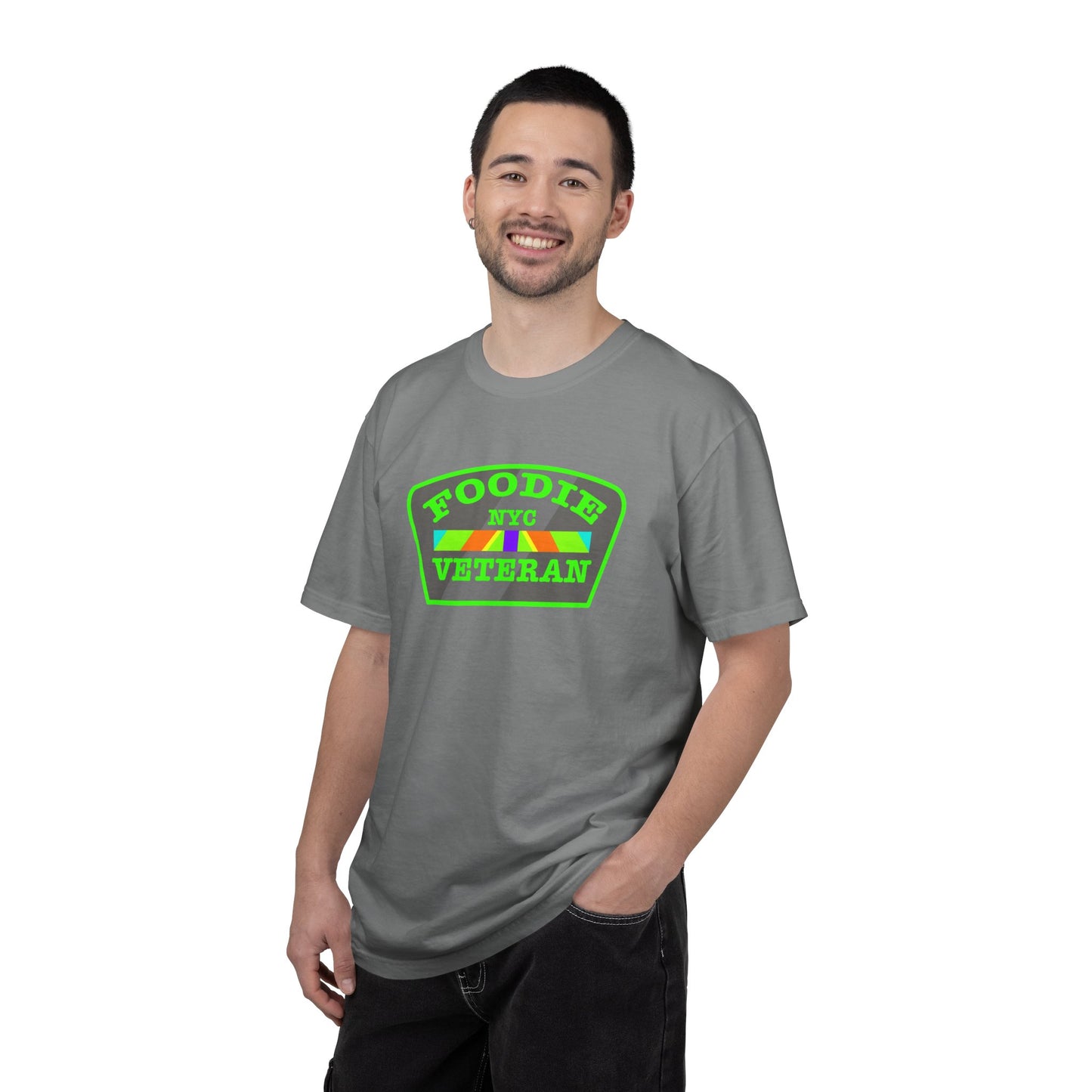 L.O.E.F Foodie Veteran NYC Unisex Tee Shirt (Neon Green)