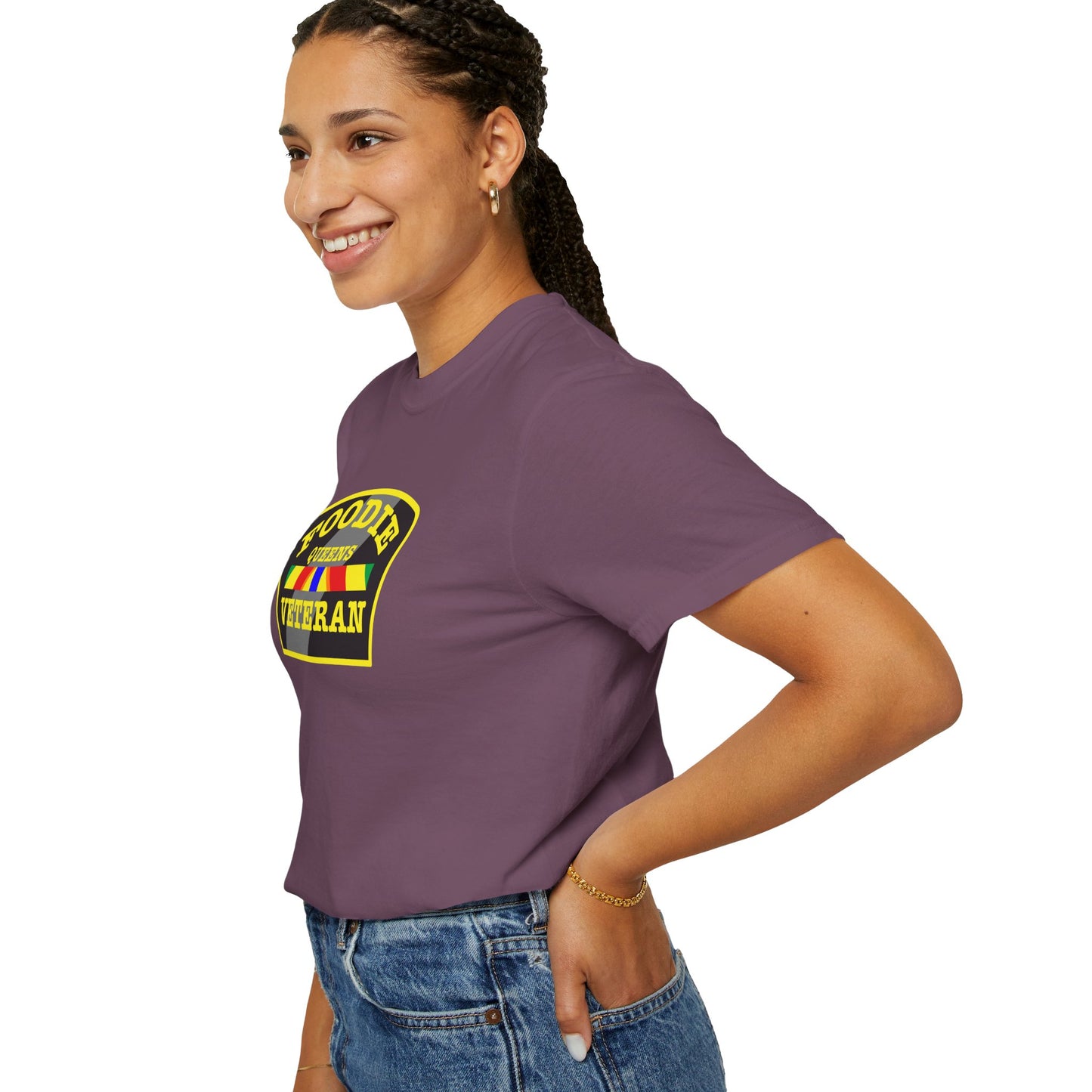 L.O.E.F Foodie Veteran QUEENS Unisex Tee Shirt (Yellow)