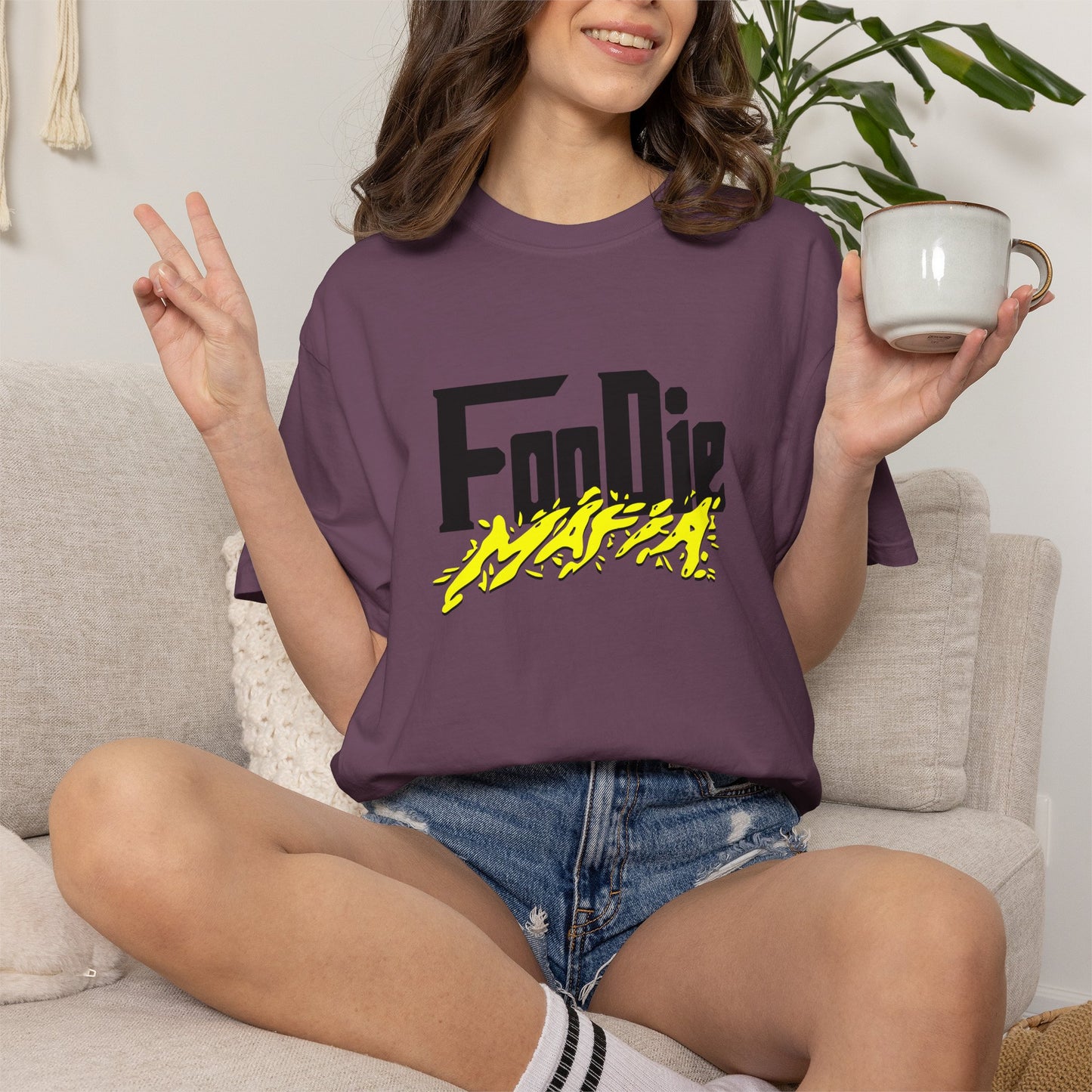 L.O.E.F Foodie Mafia Unisex Tee Shirt (Bright Yellow)