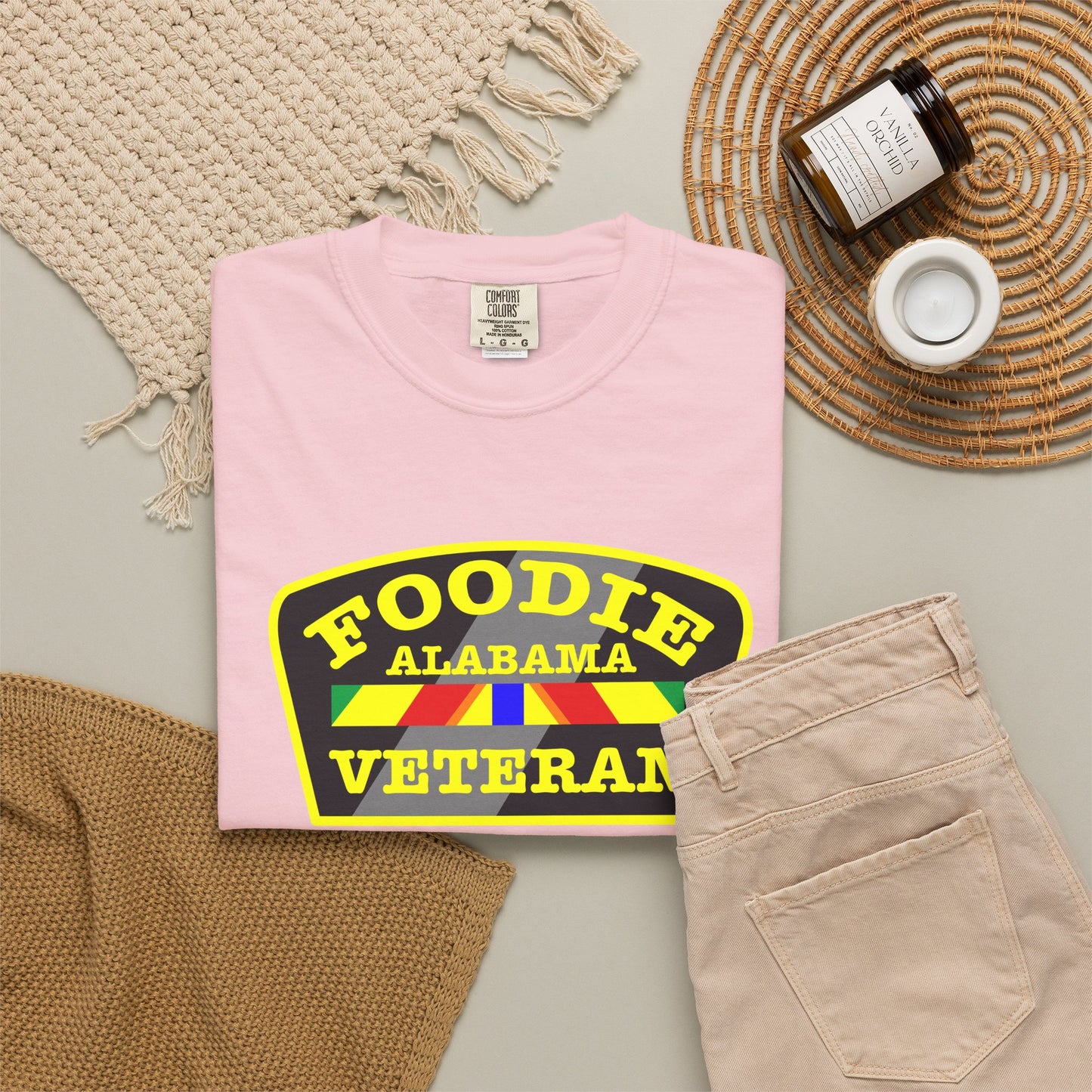 L.O.E.F Foodie Veteran ALABAMA Unisex Tee Shirt (Yellow)