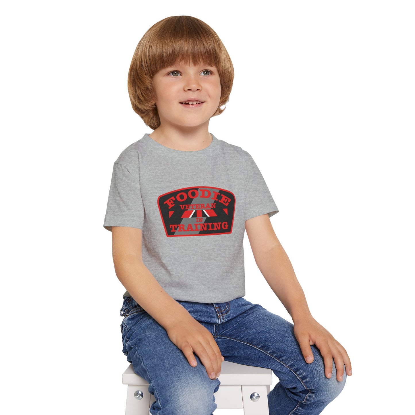 L.O.E.F Foodie Veteran In Training Toddler Tee Shirt (Red)
