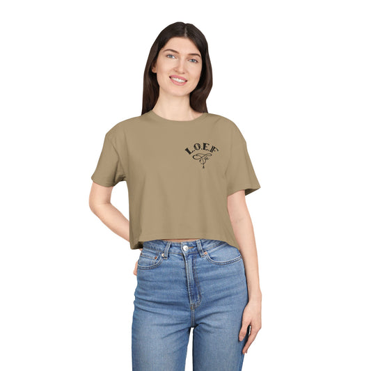 L.O.E.F Foodie 4Life Vegan Crop Tee (Rust)
