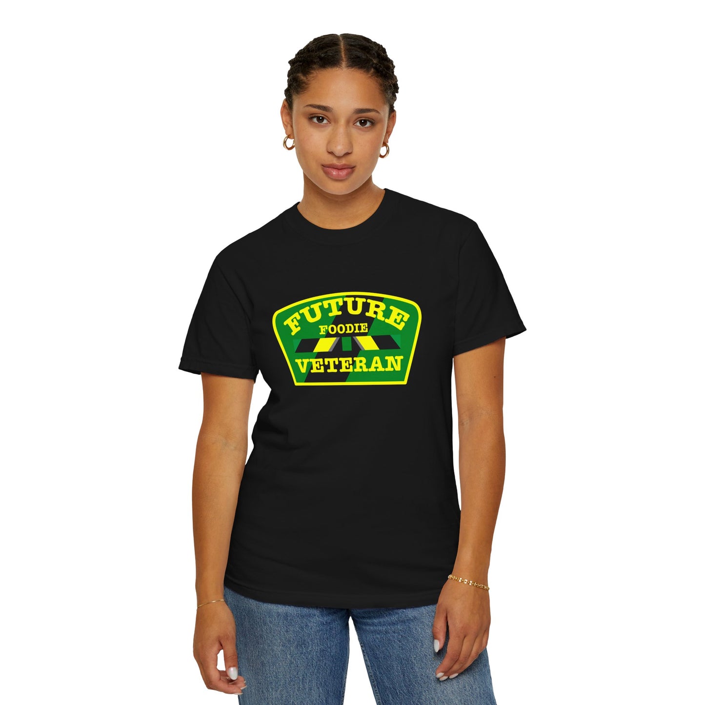 L.O.E.F Future Foodie Veteran Unisex Tee Shirt (Yellow and Green)