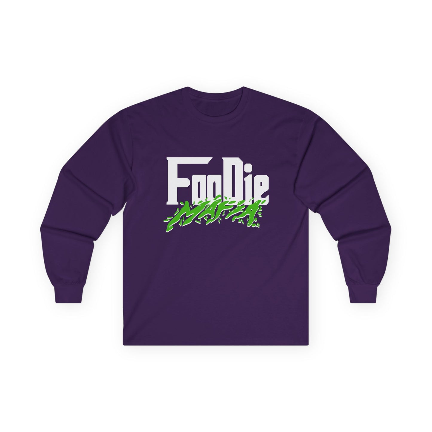 L.O.E.F White Foodie Mafia Unisex Long Sleeve Tee (Kelly Green)