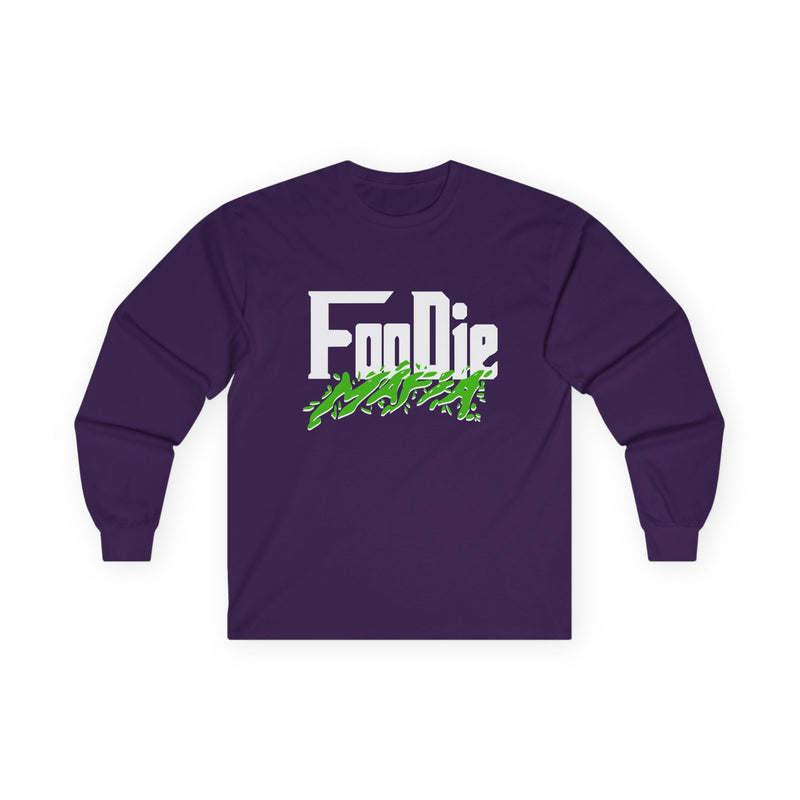 L.O.E.F White Foodie Mafia Unisex Long Sleeve Tee (Kelly Green)