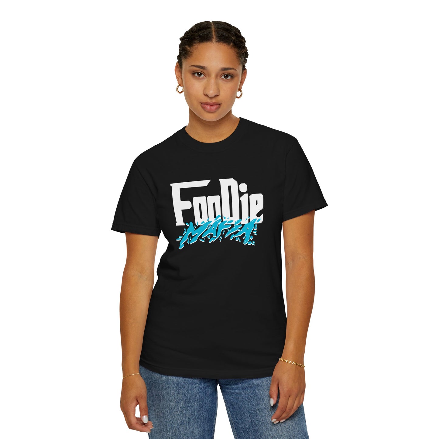 L.O.E.F Foodie Mafia Unisex Tee Shirt  (Aqua Blue)