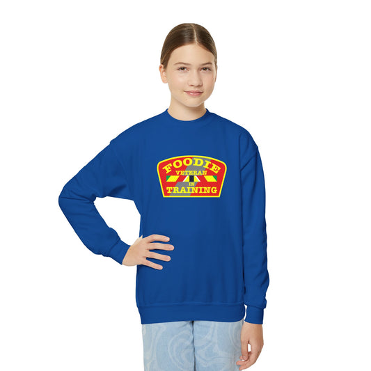 L.O.E.F Foodie Veteran In Training Kids Sweatshirt (Yellow and Red)