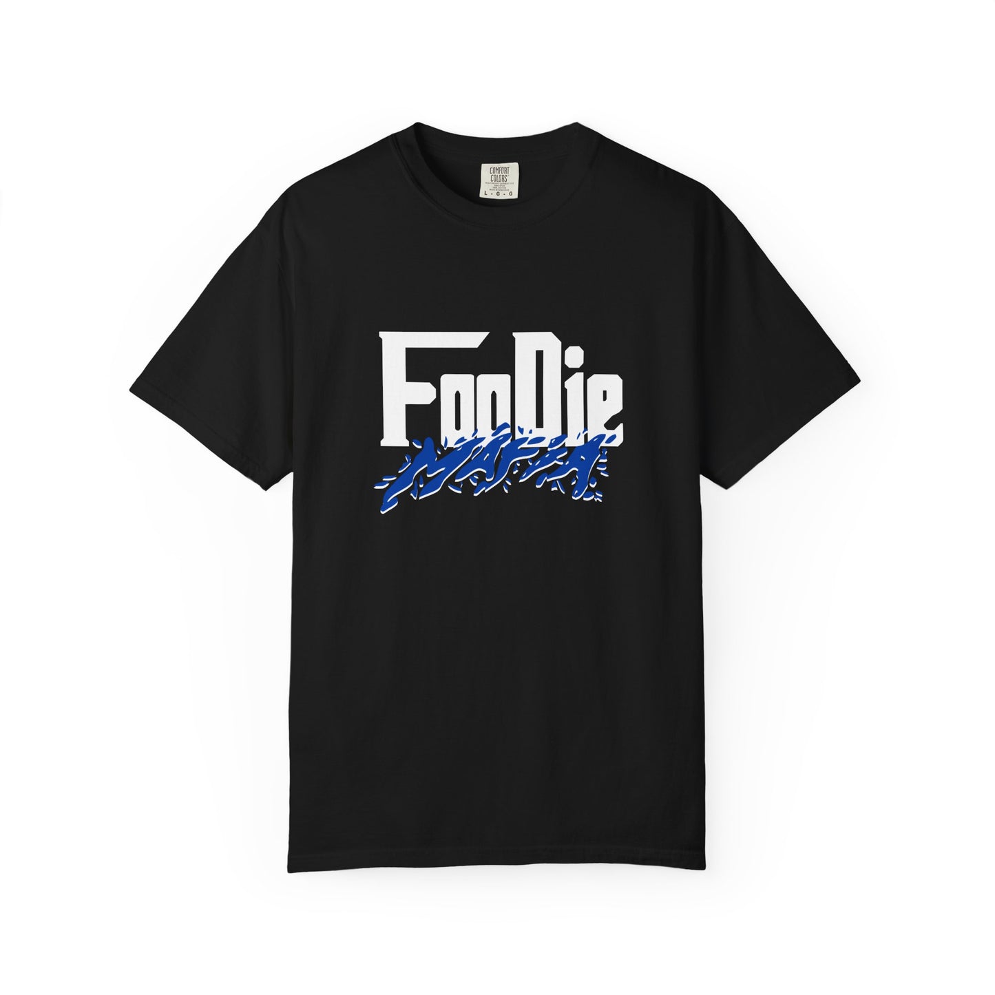 L.O.E.F White Foodie Mafia Unisex Tee shirt (Cobalt Blue)