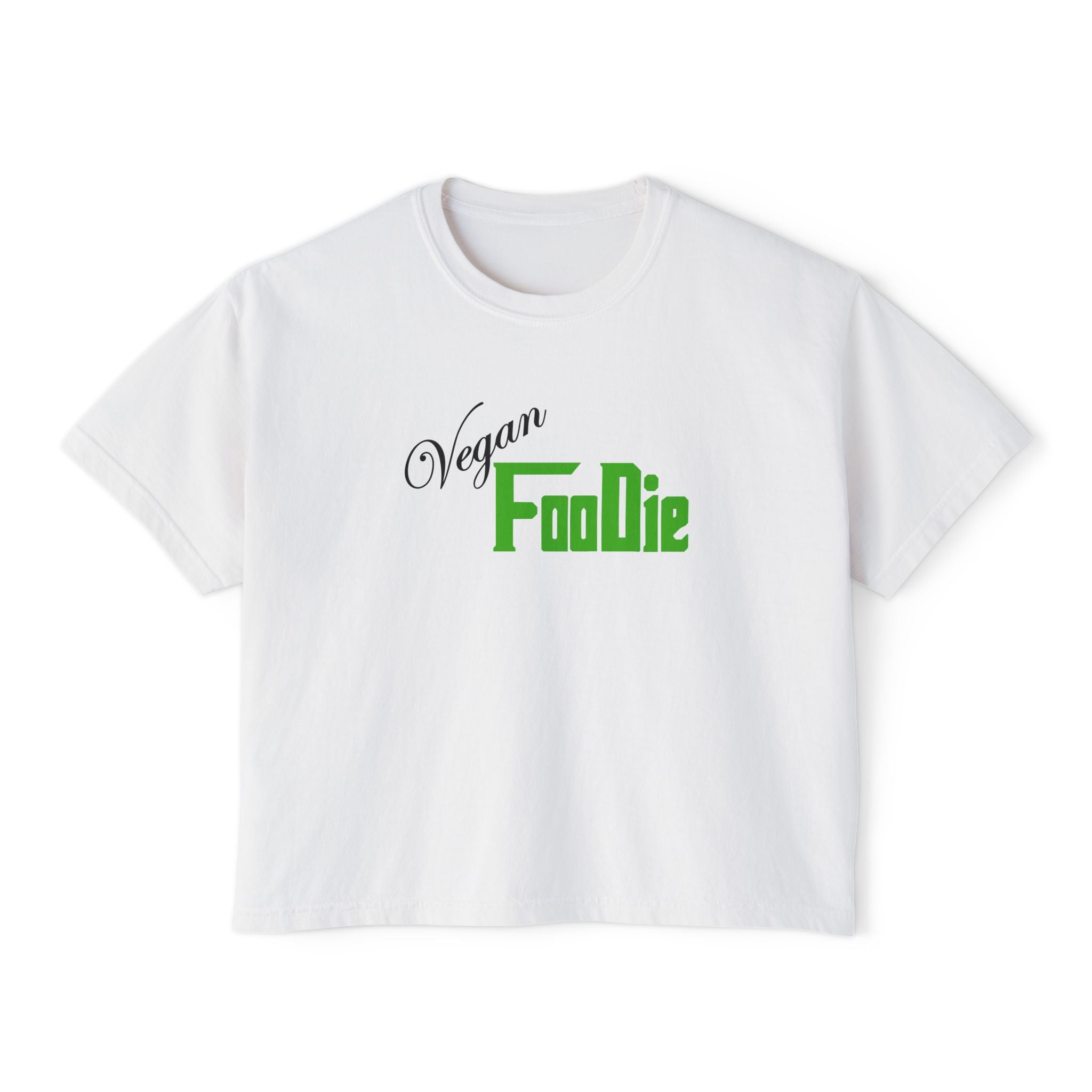 L.O.E.F Women Vegan Foodie Boxy Tee (Kelly Green)