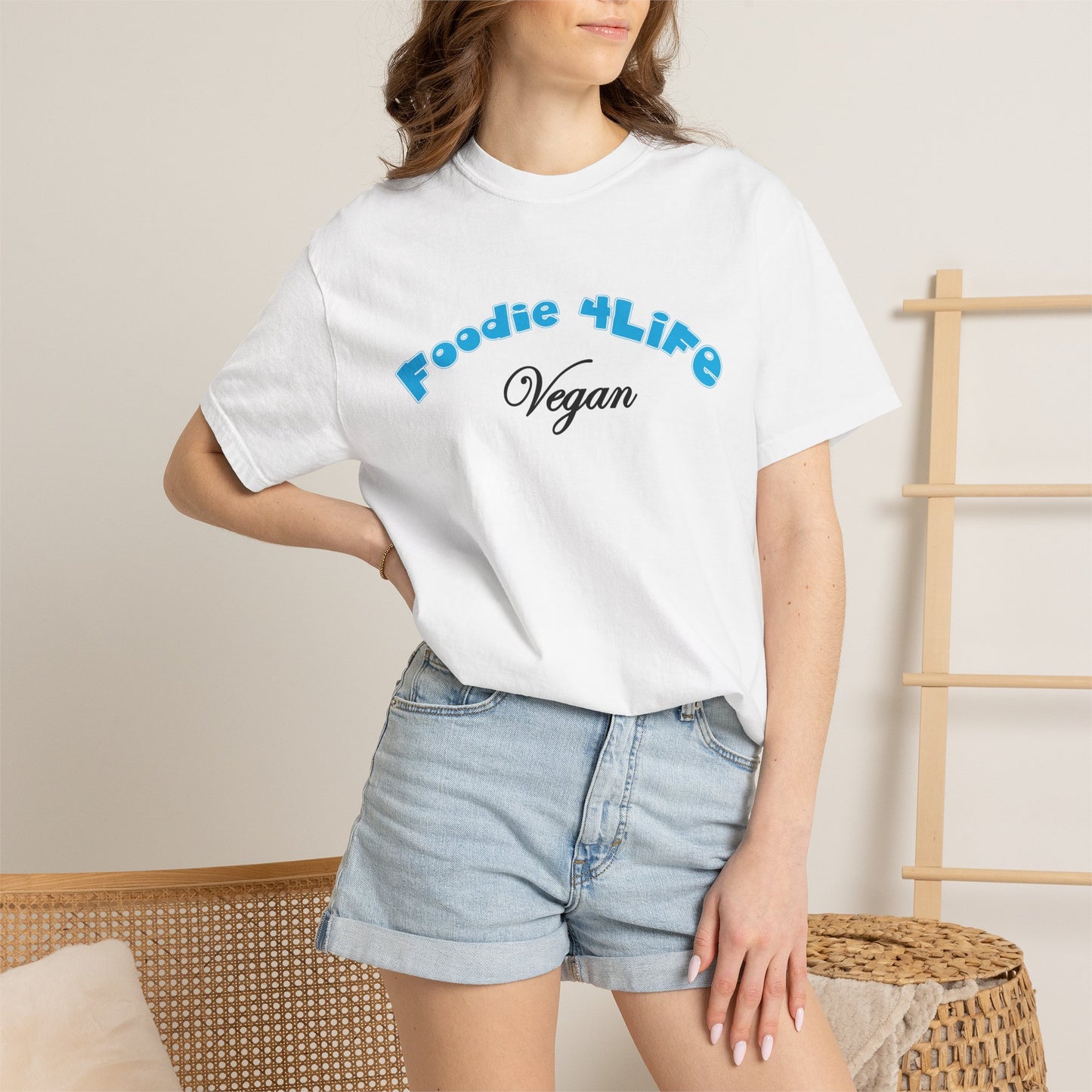 L.O.E.F Foodie 4Life Vegan Unisex Tee Shirt (Sky Blue)