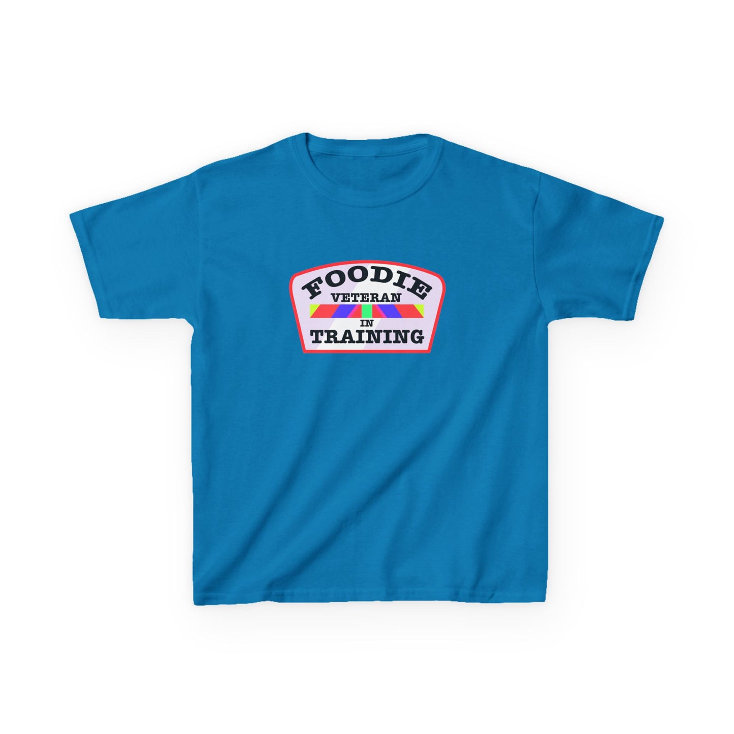L.O.E.F Foodie Veteran In Training Kids Tee Shirt (Soft Pink)
