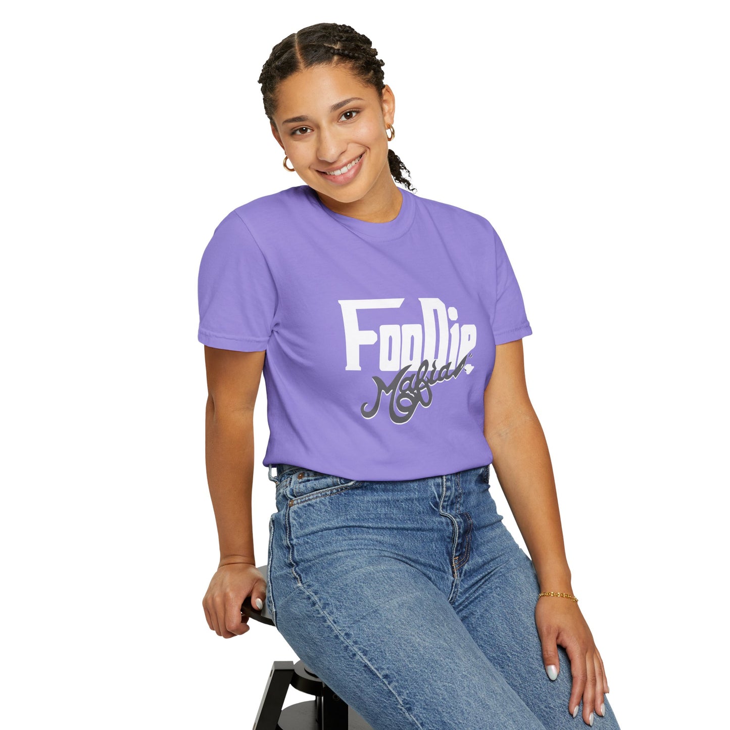 L.O.E.F White Foodie Mafia Unisex Tee shirt (Dark Grey)