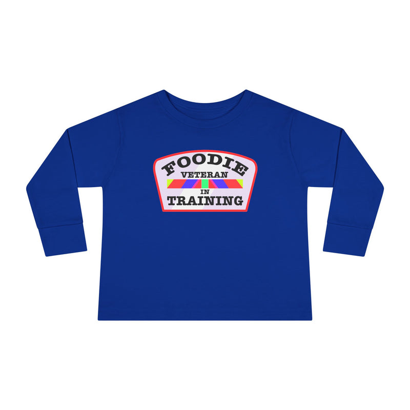 L.O.E.F Foodie Veteran In Training Toddler Long Sleeve Tee (Soft Pink)