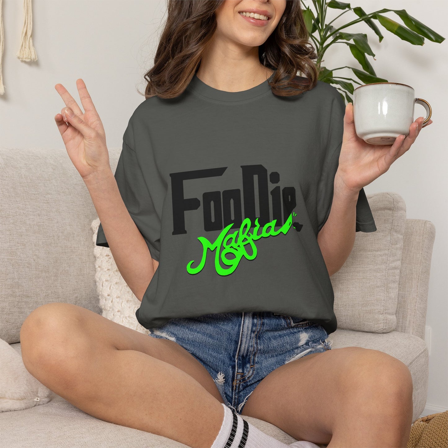 L.O.E.F Foodie Mafia Unisex Tee Shirt (Neon Green)