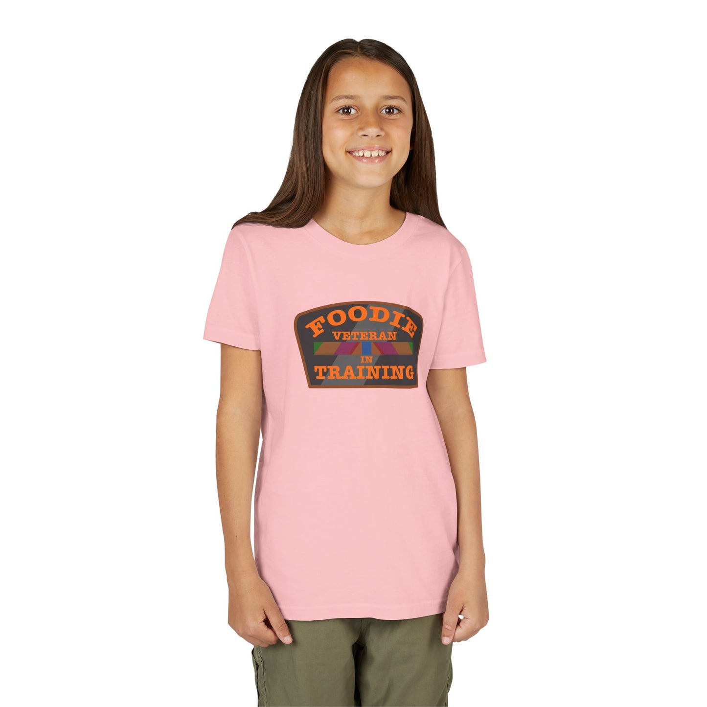 L.O.E.F Foodie Veteran In Training Kids Tee Shirt  (Orange)