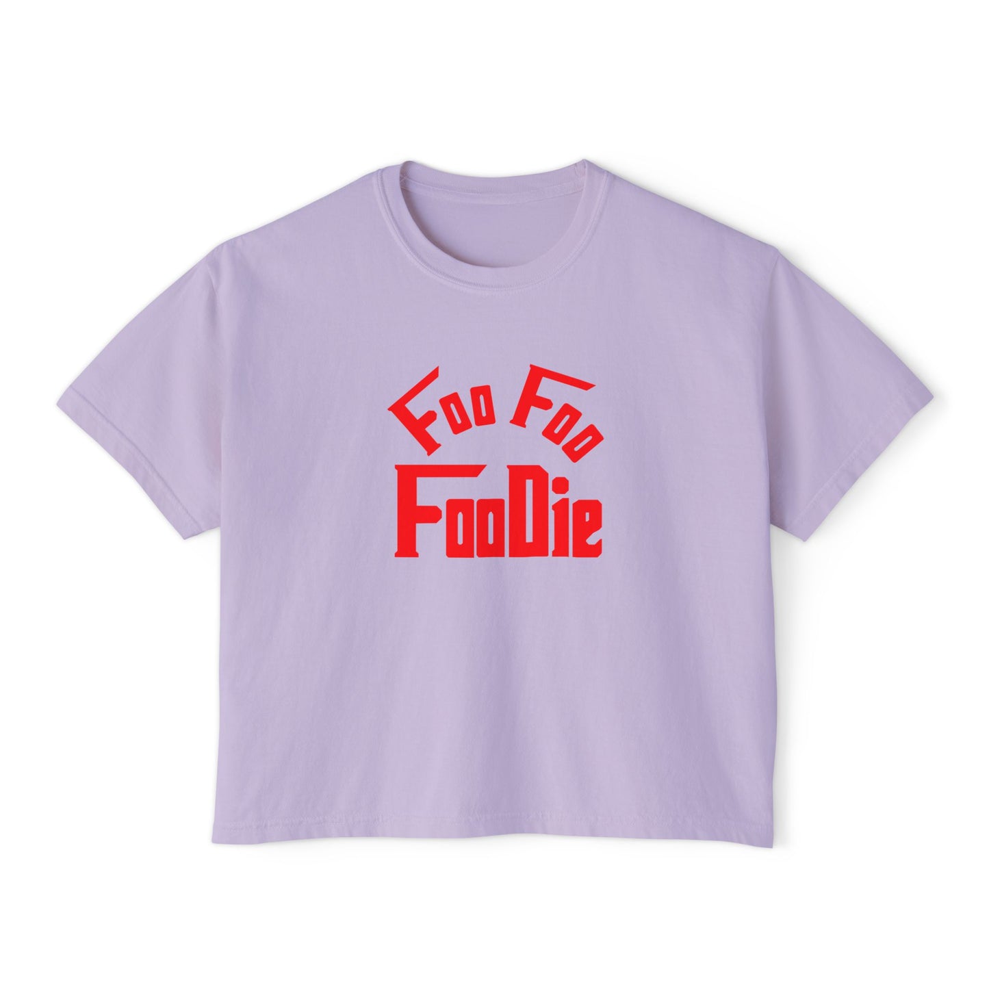 L.O.E.F FOO FOO FOODIE Women Boxy Tee(Fiery Red)
