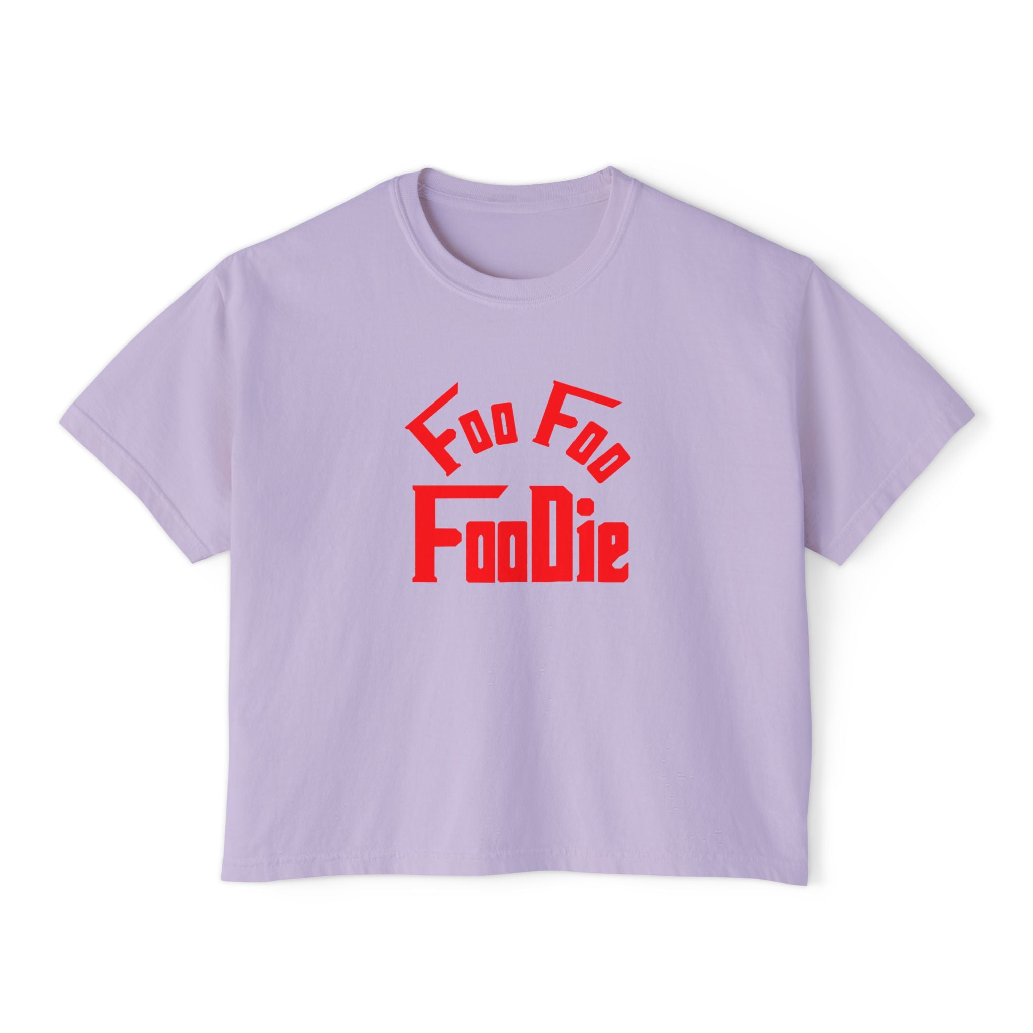 L.O.E.F FOO FOO FOODIE Women Boxy Tee(Fiery Red)