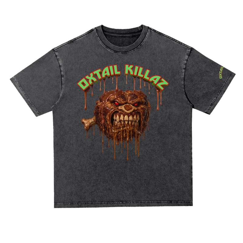 L.O.E.F. Life Oxtail Killaz Snow Washed Heavyweight Oversize T-Shirt