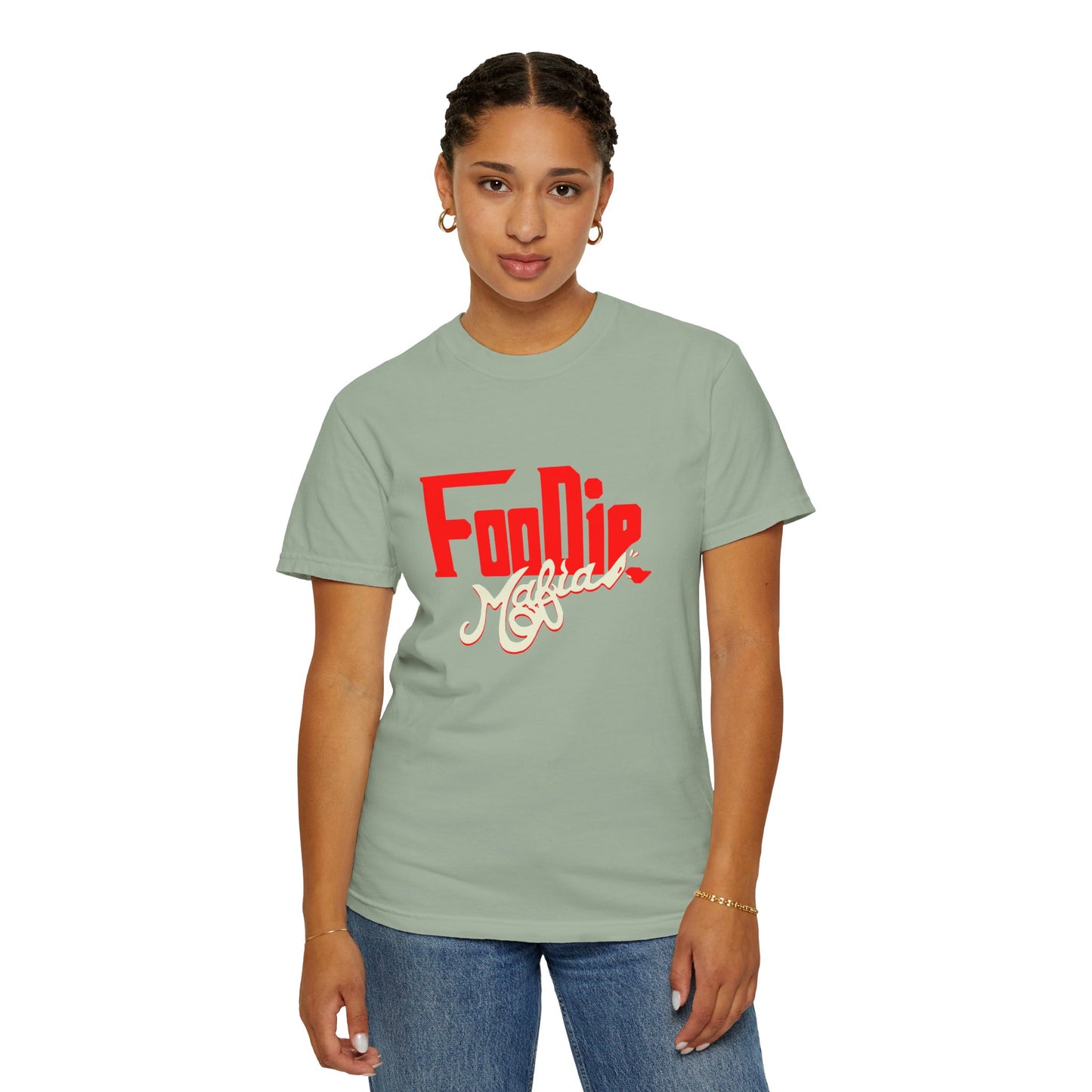 L.O.E.F Red Foodie Mafia Unisex Tee shirt (Beige)