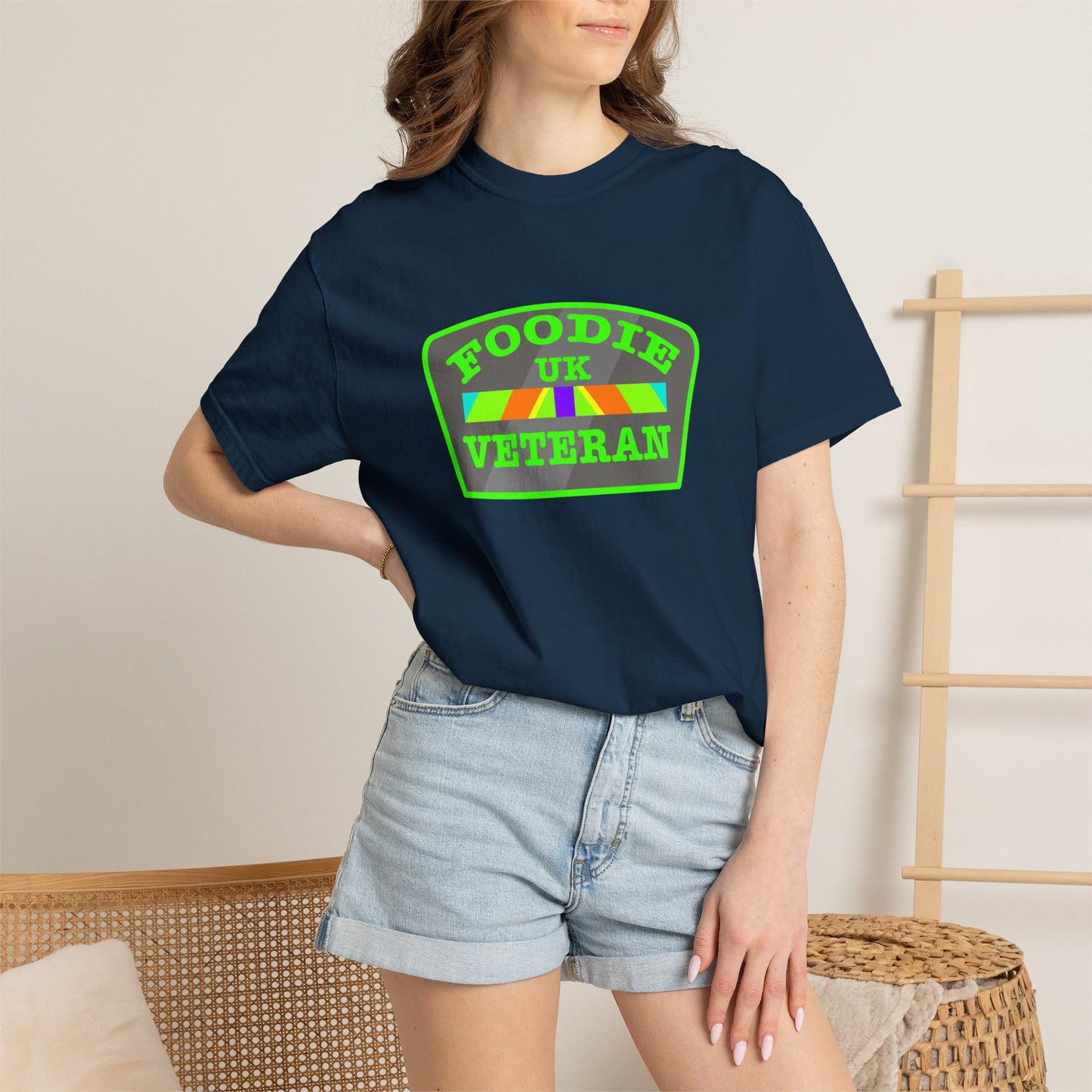 L.O.E.F Foodie Veteran UK Unisex Tee Shirt (Neon Green)