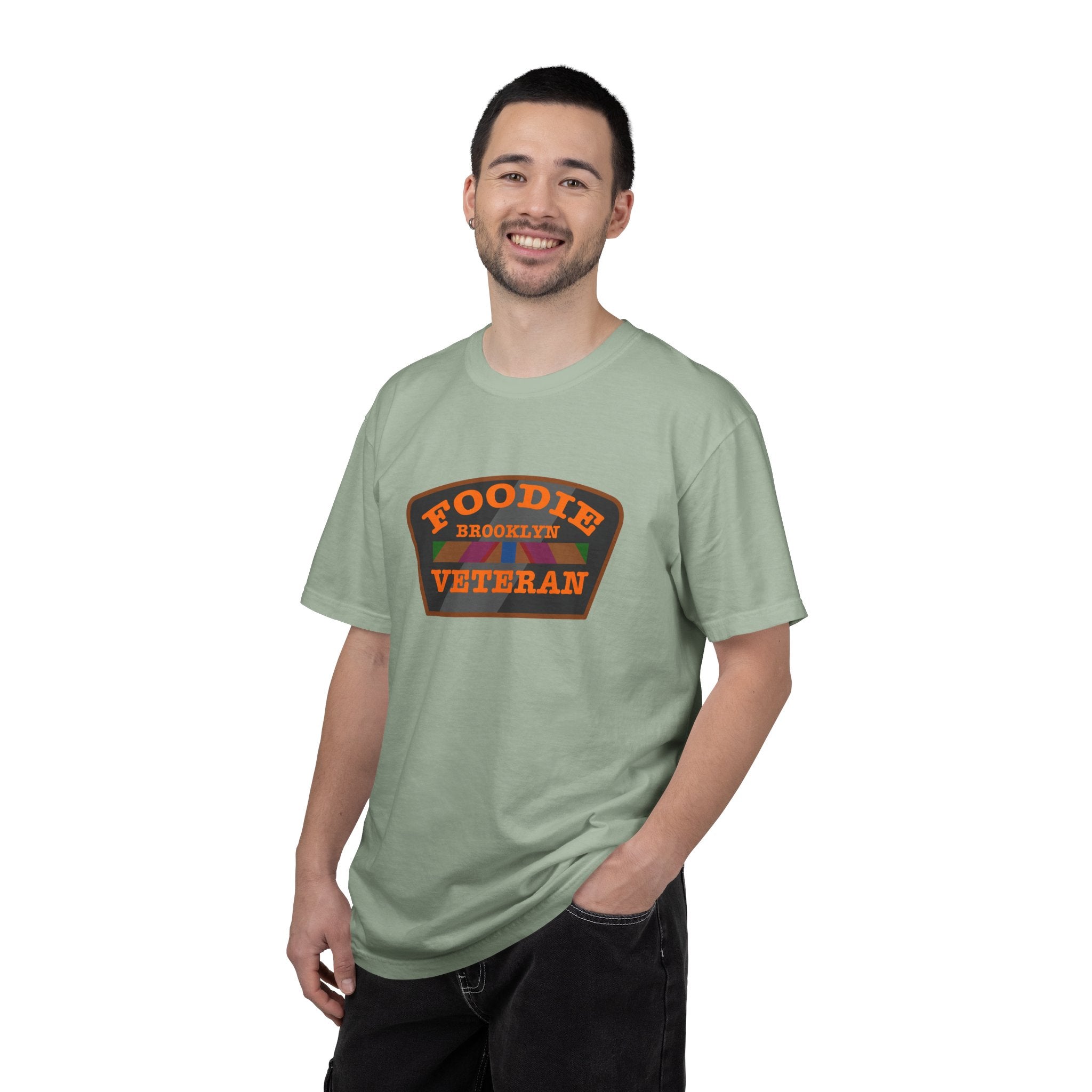 L.O.E.F Foodie Veteran BROOKLYN Unisex Tee Shirt (Orange)