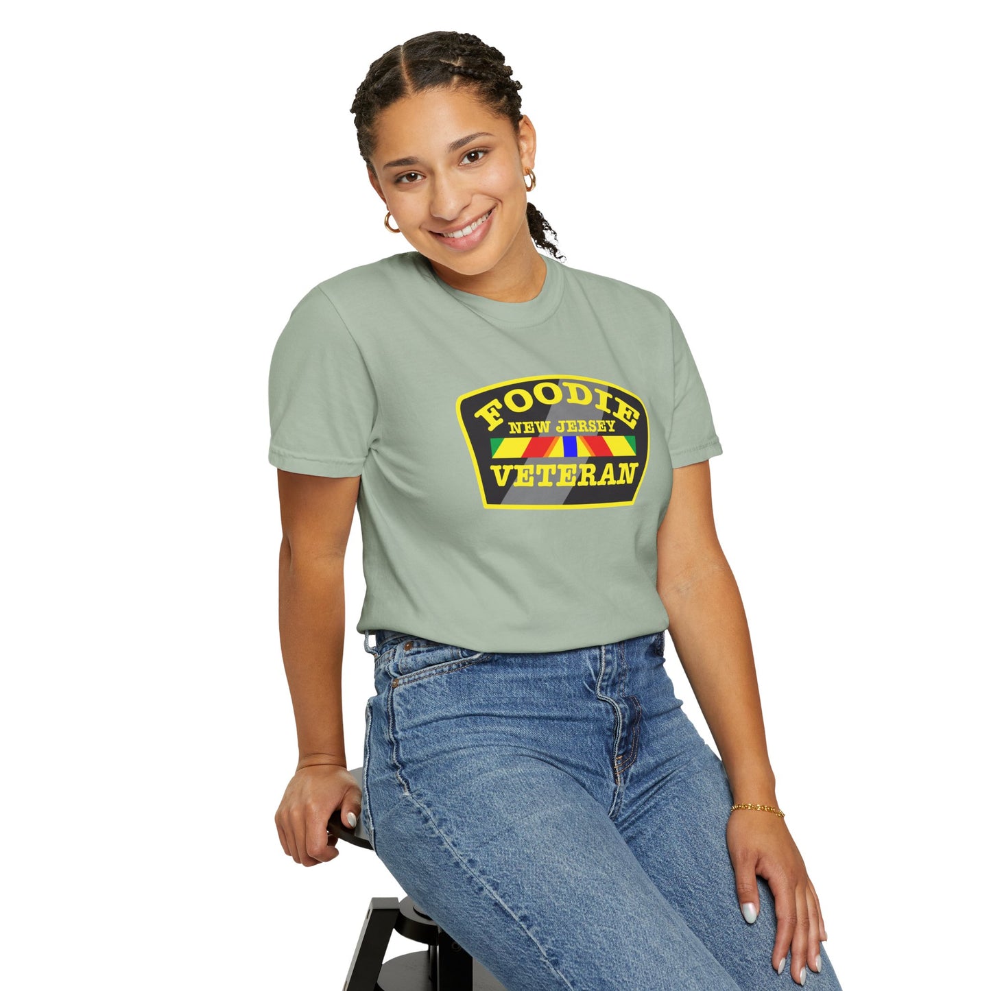 L.O.E.F Foodie Veteran NEW JERSEY Unisex Tee Shirt (Yellow)