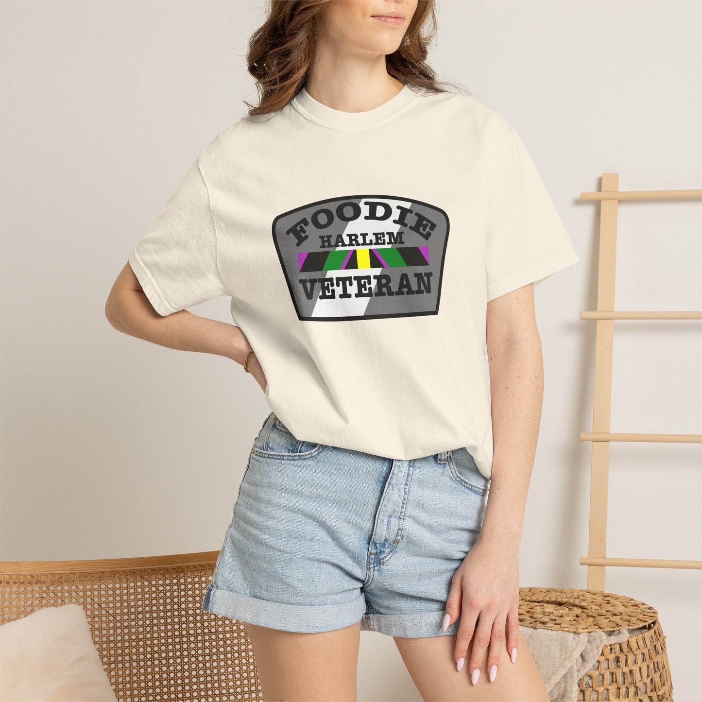 L.O.E.F Foodie Veteran Harlem Unisex Tee Shirt (Gray)