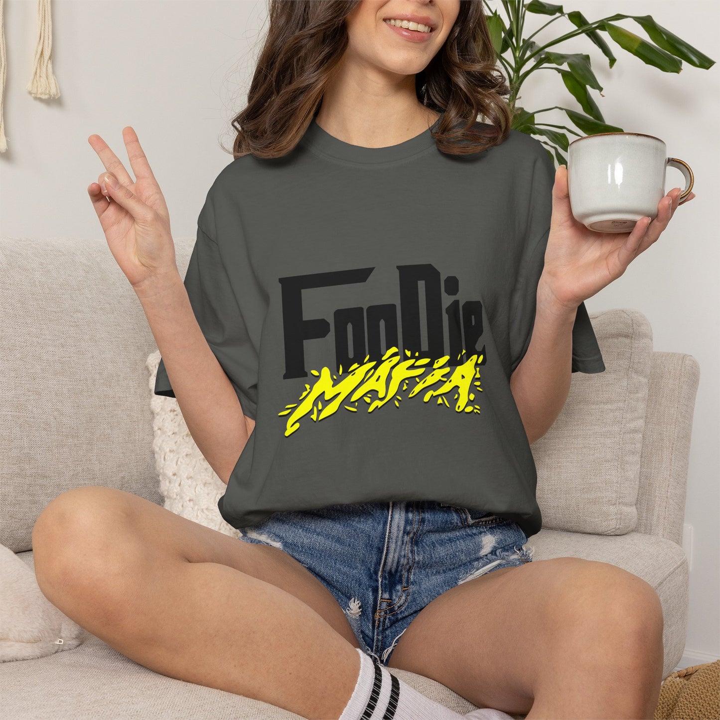 L.O.E.F Foodie Mafia Unisex Tee Shirt (Bright Yellow)
