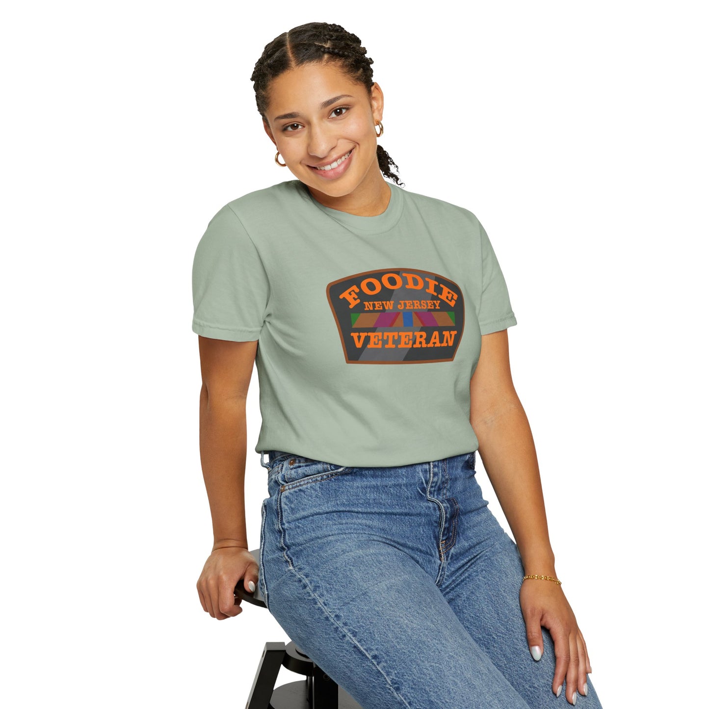 L.O.E.F Foodie Veteran NEW JERSEY Unisex Tee Shirt (Orange)