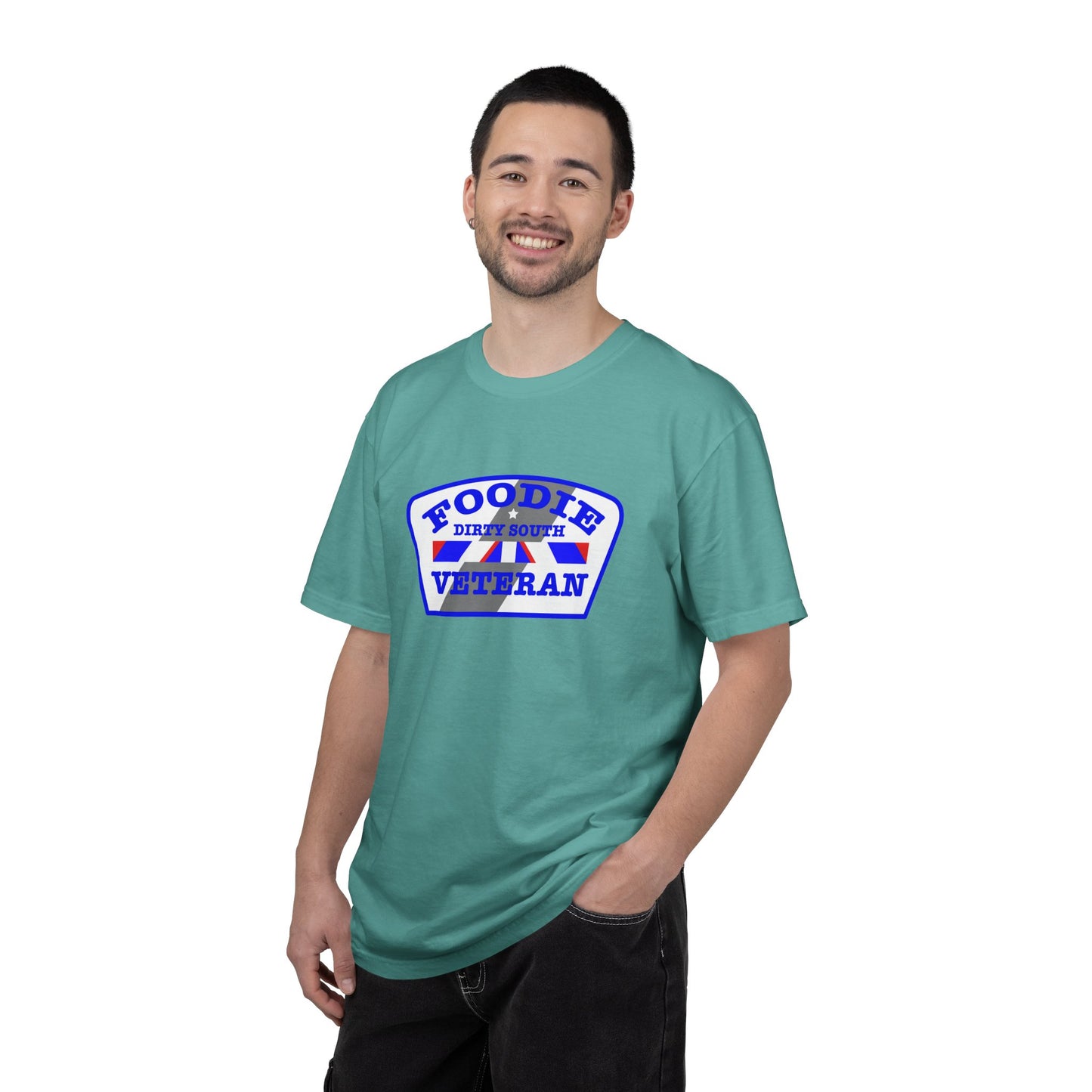 L.O.E.F Foodie Veteran DIRTY SOUTH Unisex Tee Shirt (Blue)