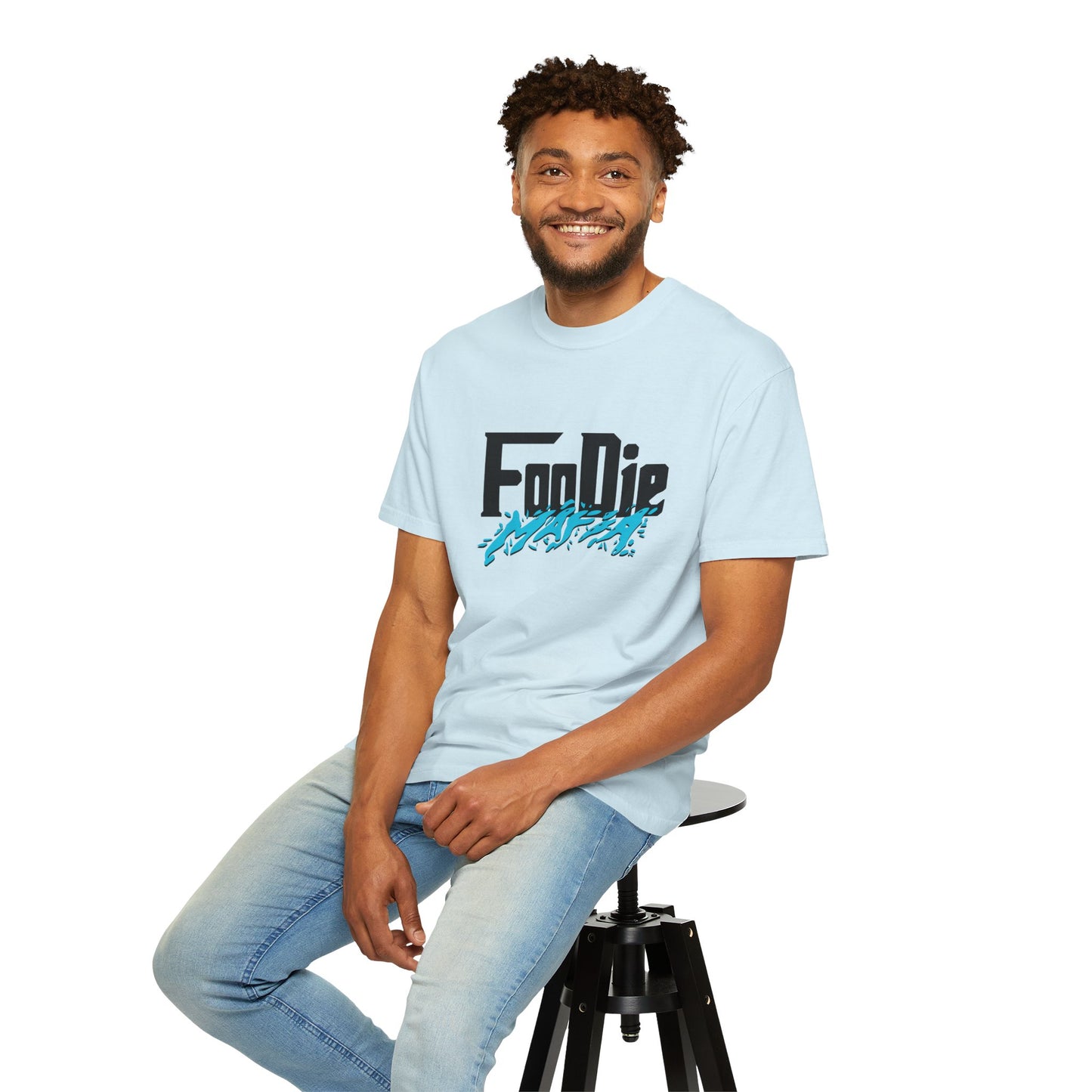 L.O.E.F Foodie Mafia Unisex Tee Shirt (Aqua Blue)