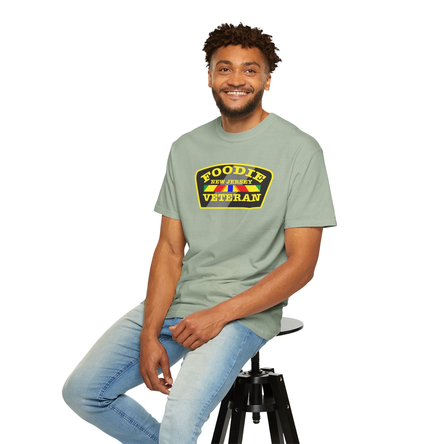 L.O.E.F Foodie Veteran NEW JERSEY Unisex Tee Shirt (Yellow)