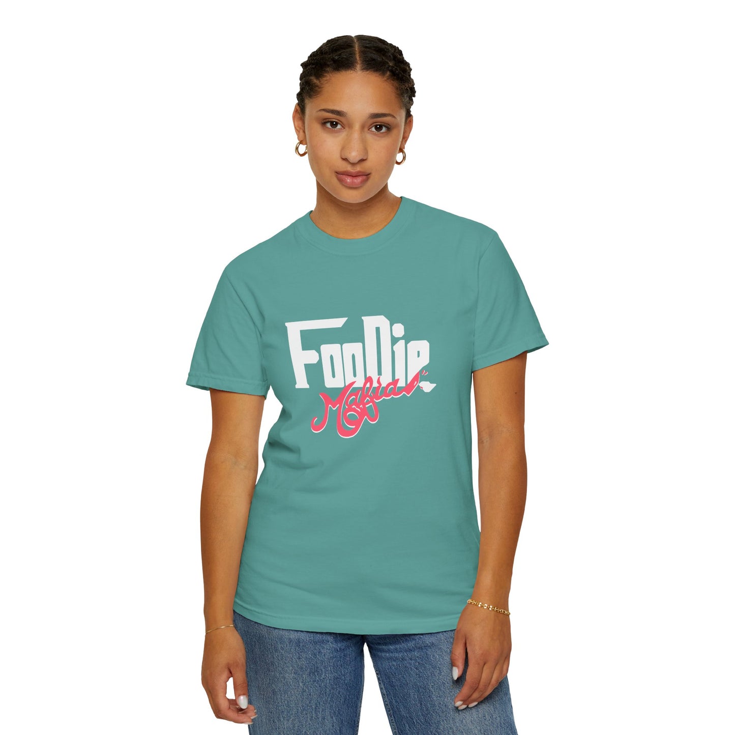 L.O.E.F White Foodie Mafia Unisex Tee shirt (Fiery Red)