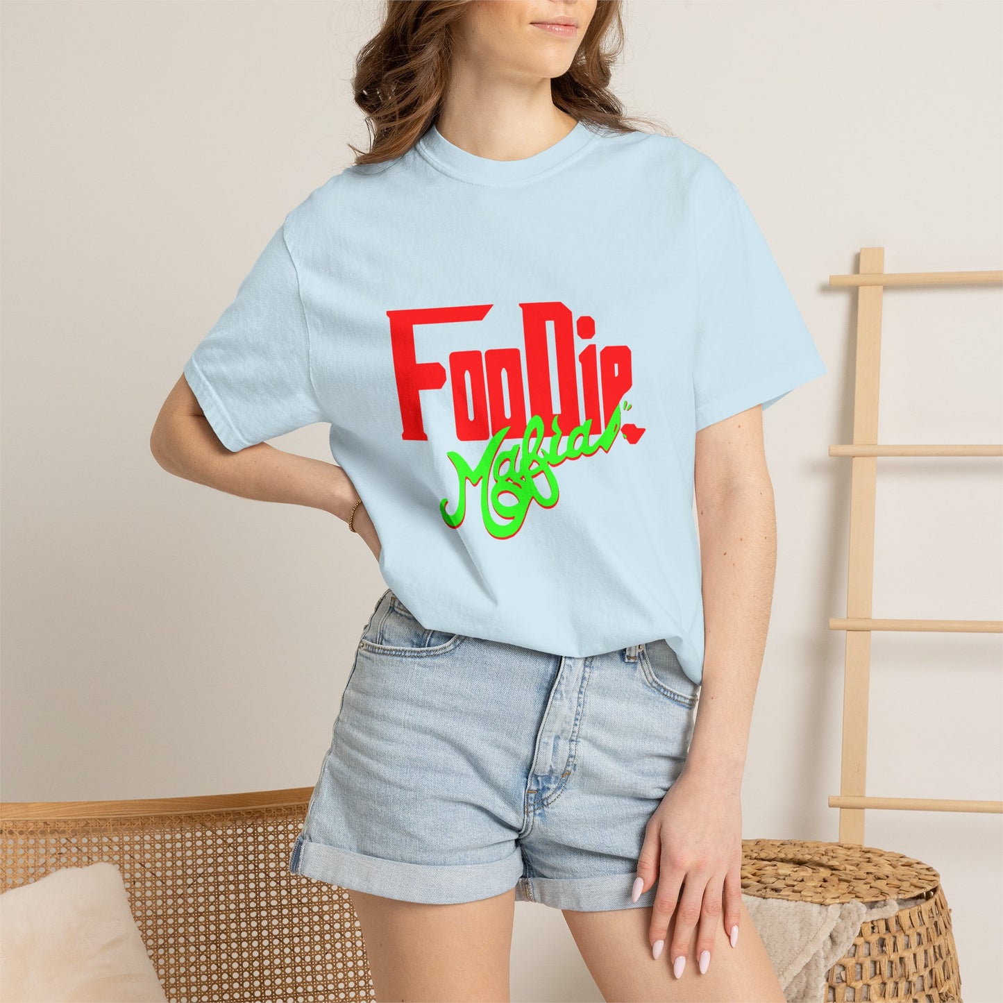 L.O.E.F Red Foodie Mafia Unisex Tee Shirt (Neon Green)