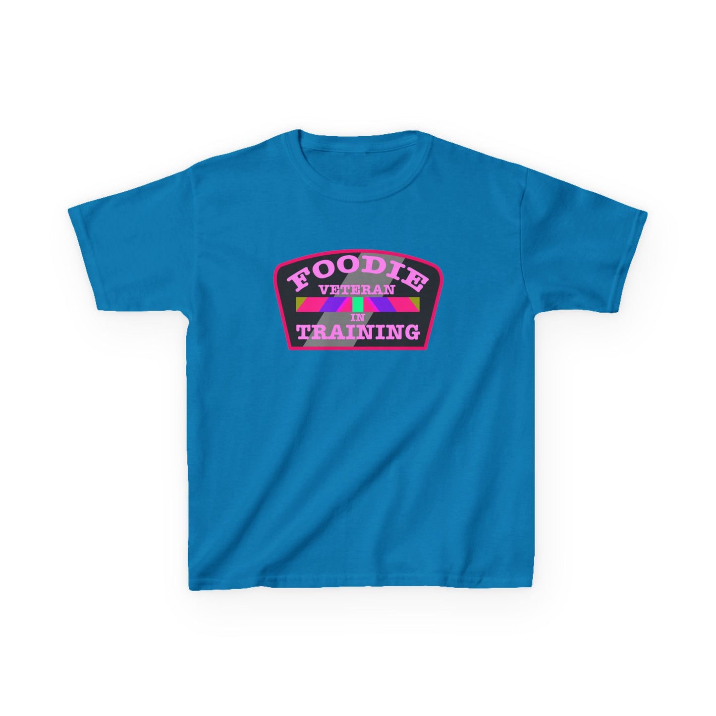 L.O.E.F Foodie Veteran In Training Kids Tee Shirt (Pink)